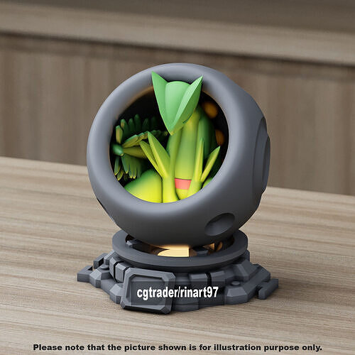 Sceptile in healing machine pods from pokemon 3D print model