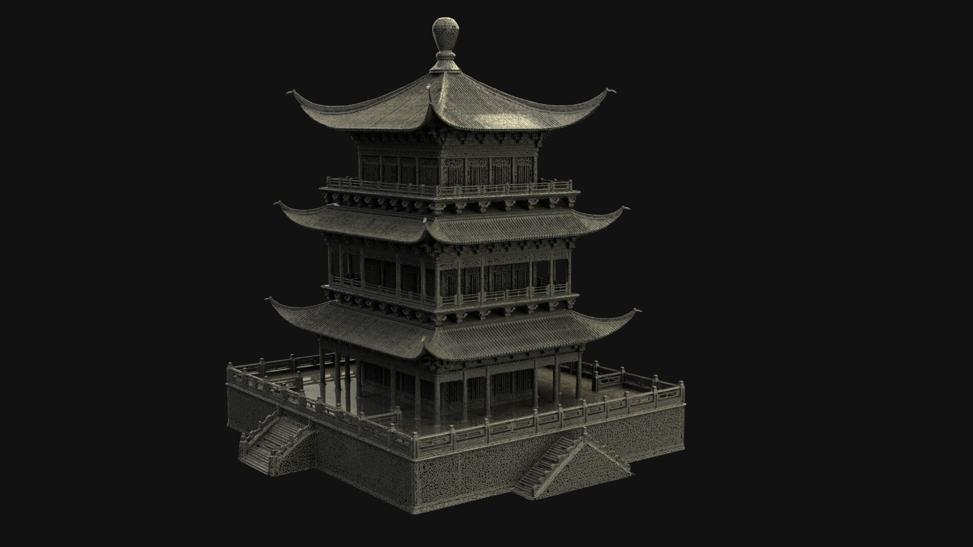 Chinese ancient house  3D model_8