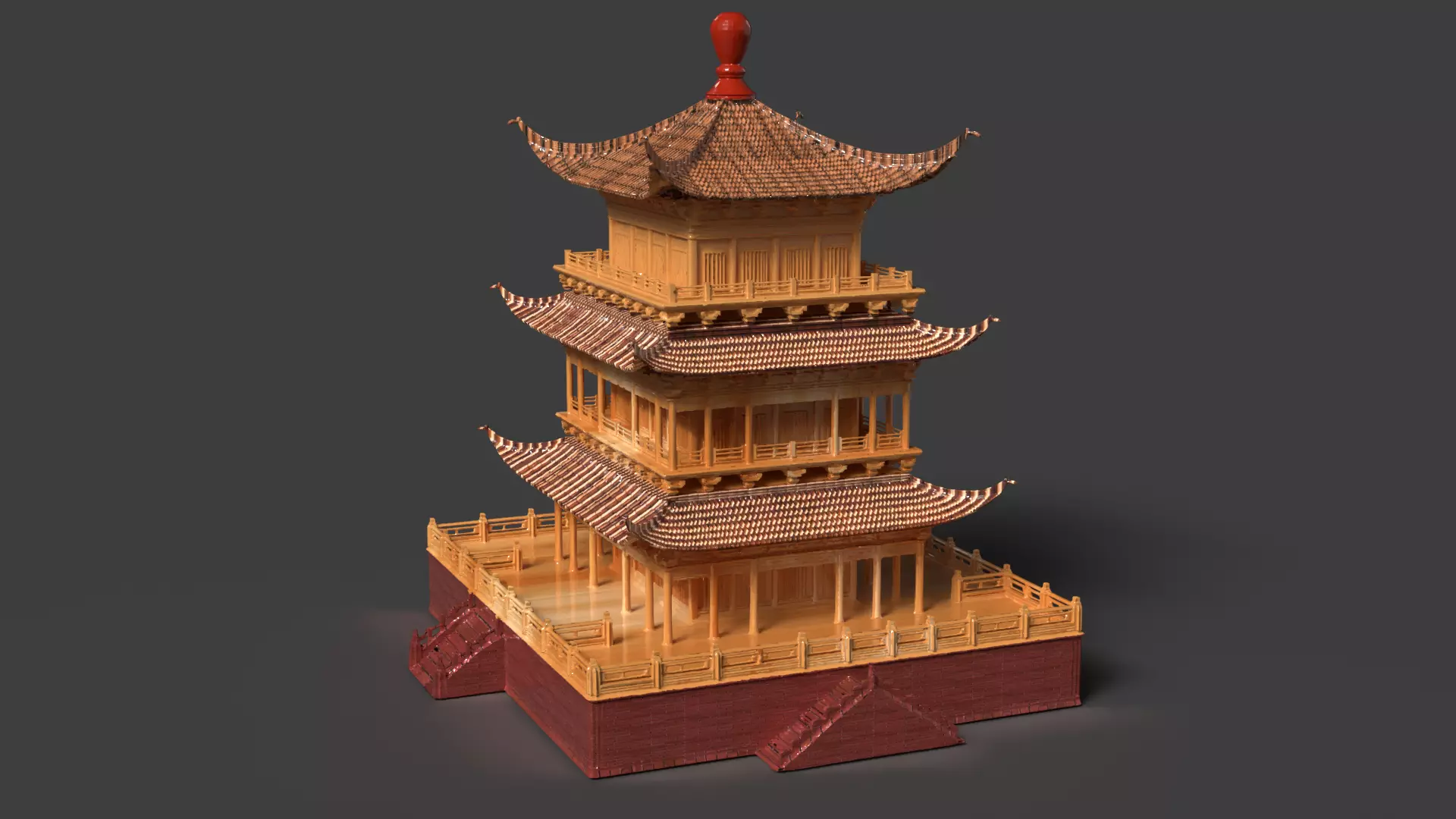Chinese ancient house  3D model_0