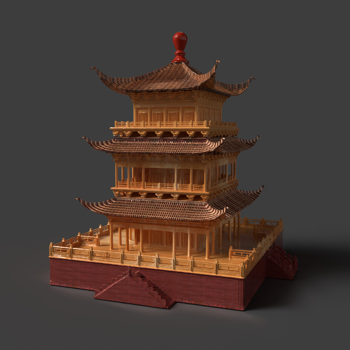 Chinese ancient house  3D model_6