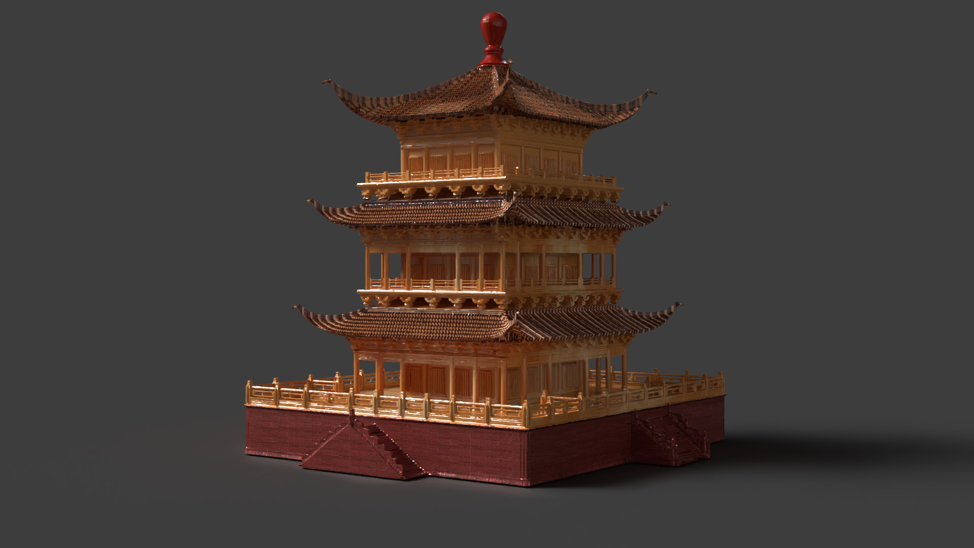 Chinese ancient house  3D model_3