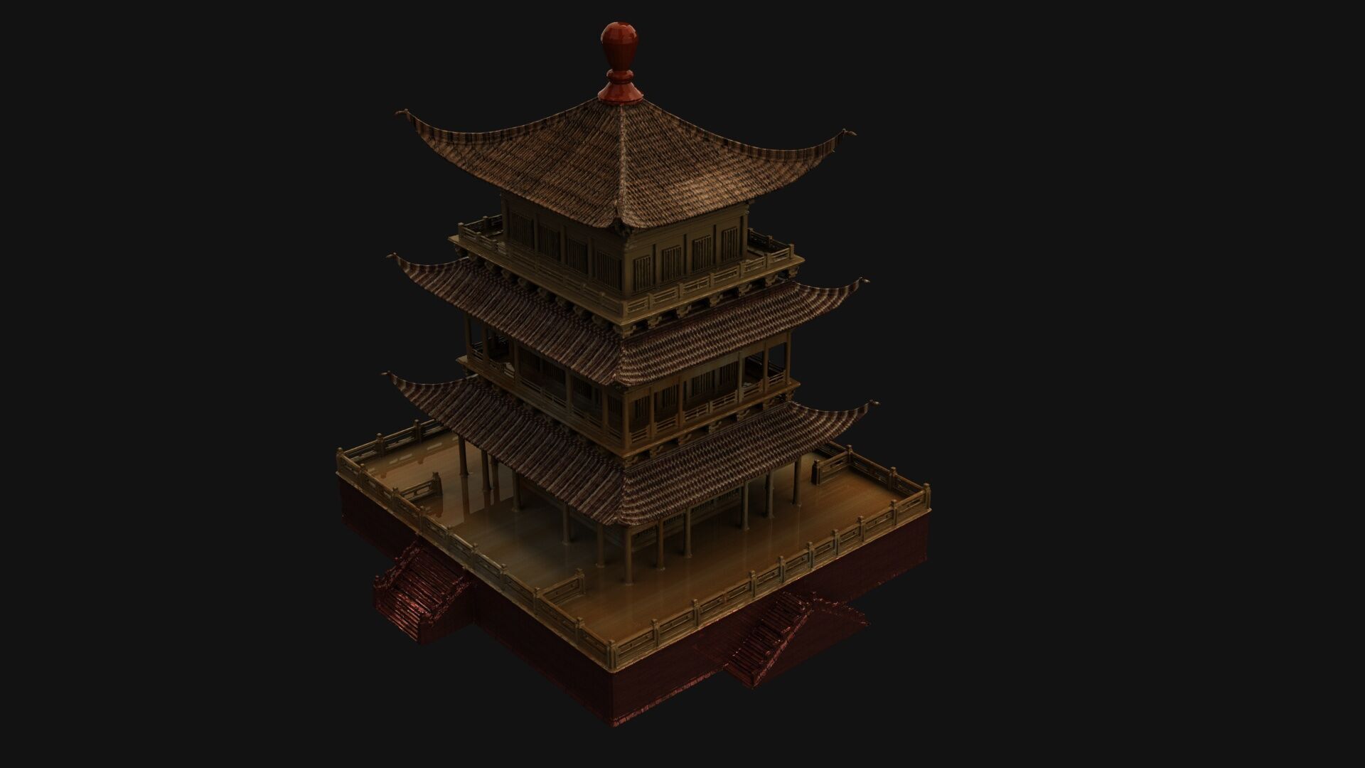 Chinese ancient house  3D model_7