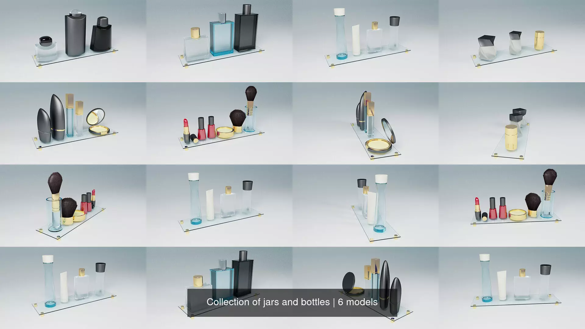 Collection of jars and bottles _0