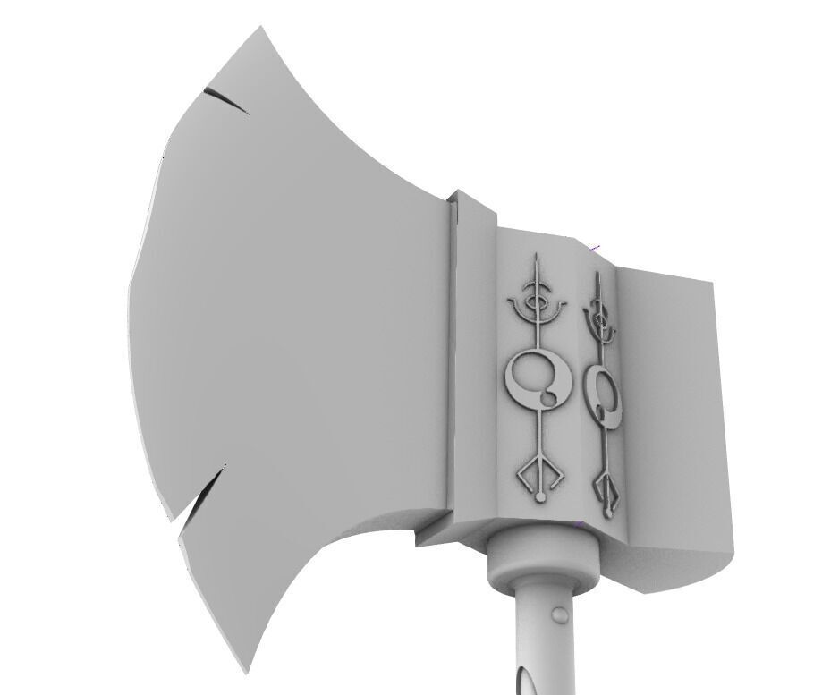 Hacha axe dark souls 3D print model_5