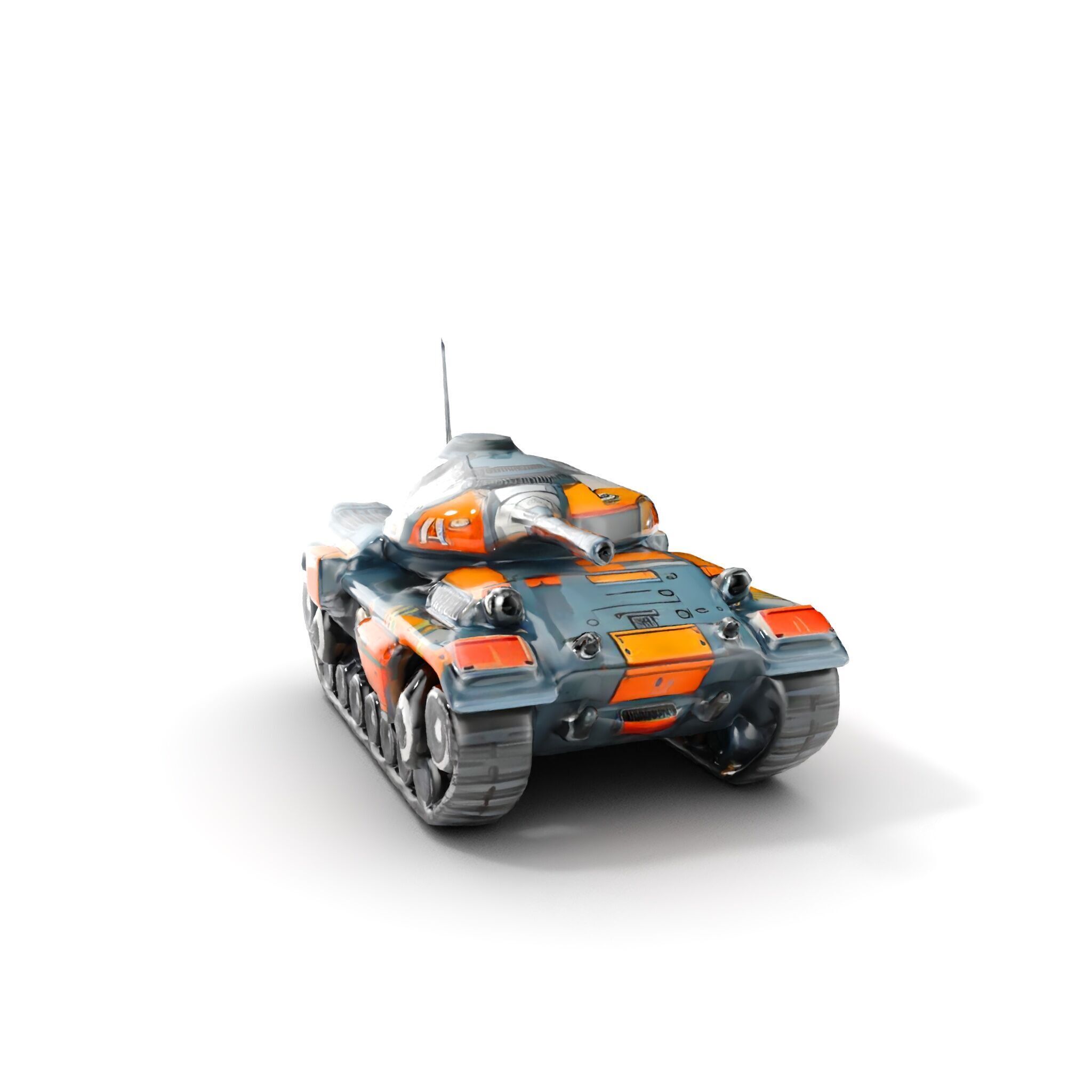 Futuristic Battle Tank model pack Low-poly 3D model_21