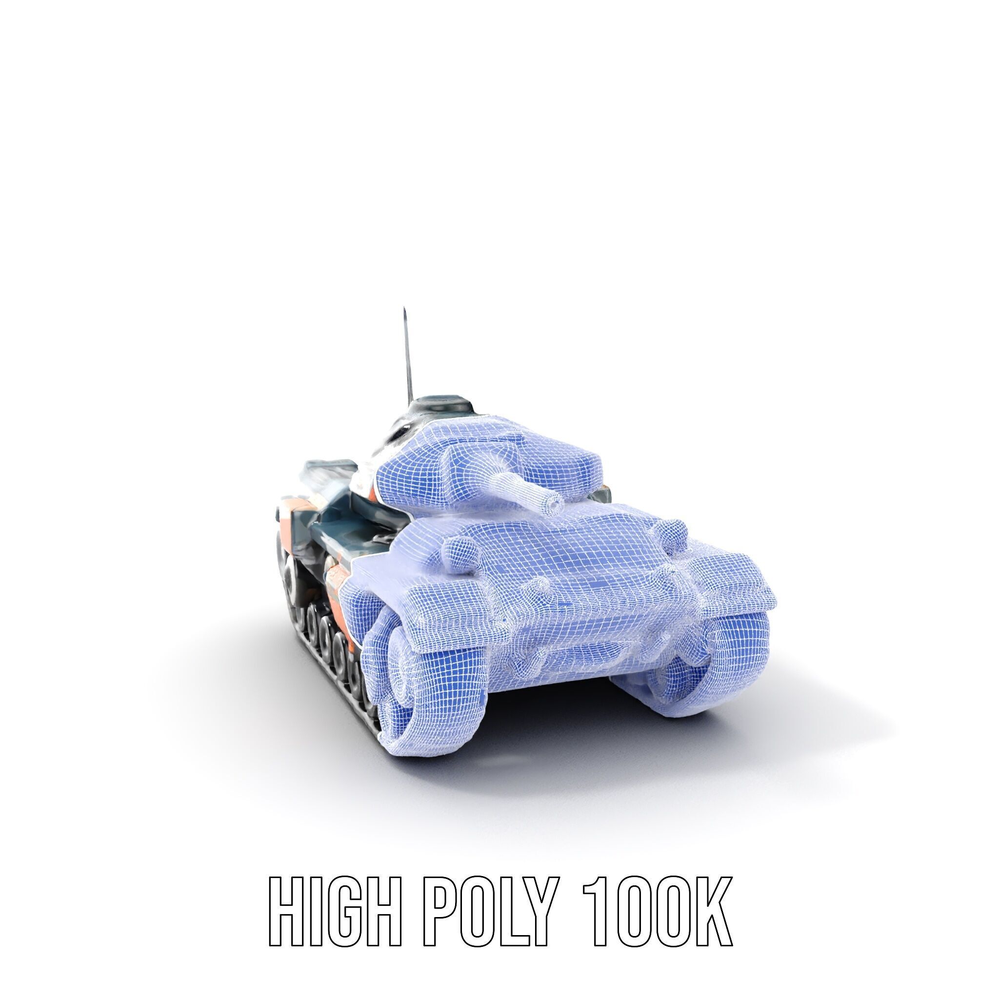 Futuristic Battle Tank model pack Low-poly 3D model_5