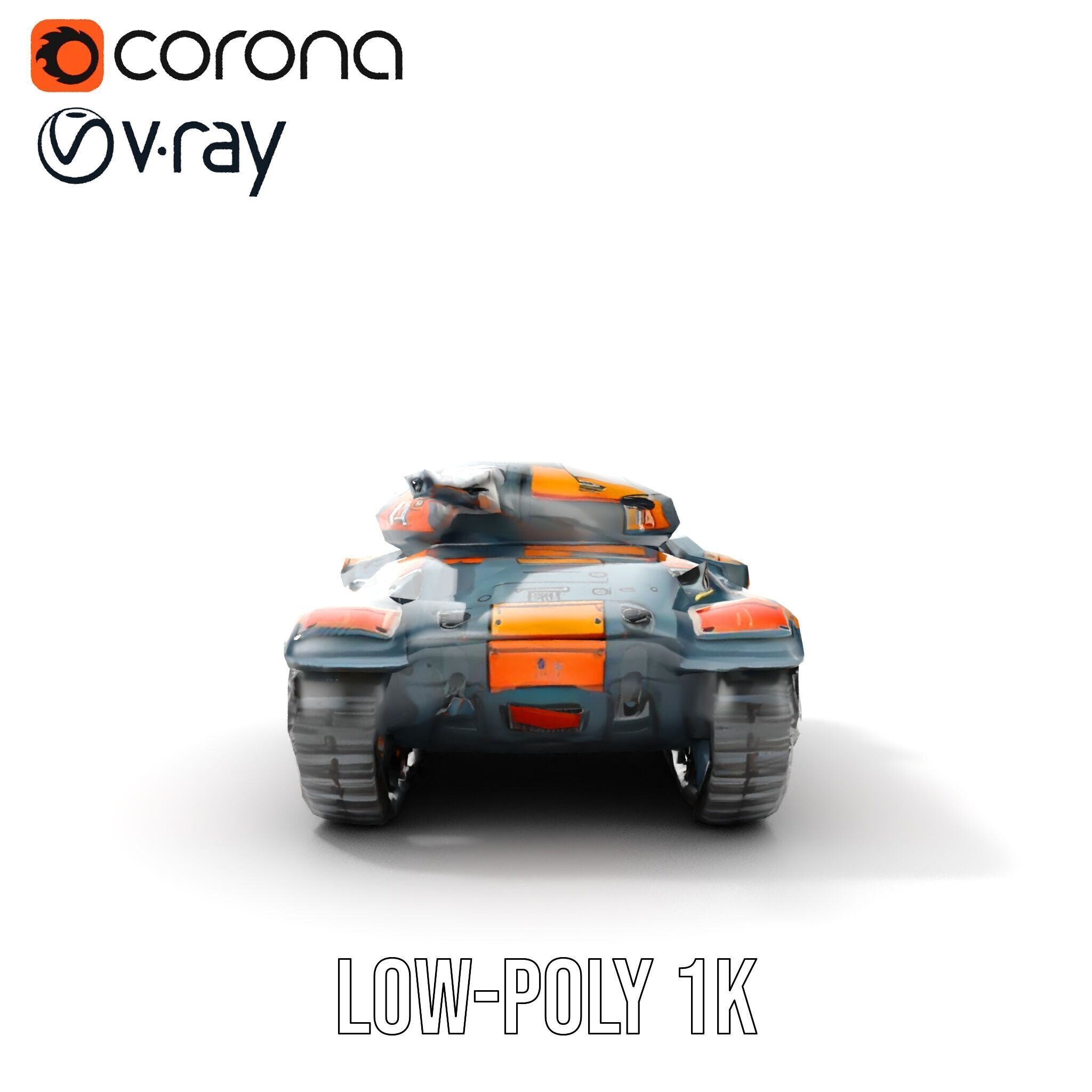 Futuristic Battle Tank model pack Low-poly 3D model_24