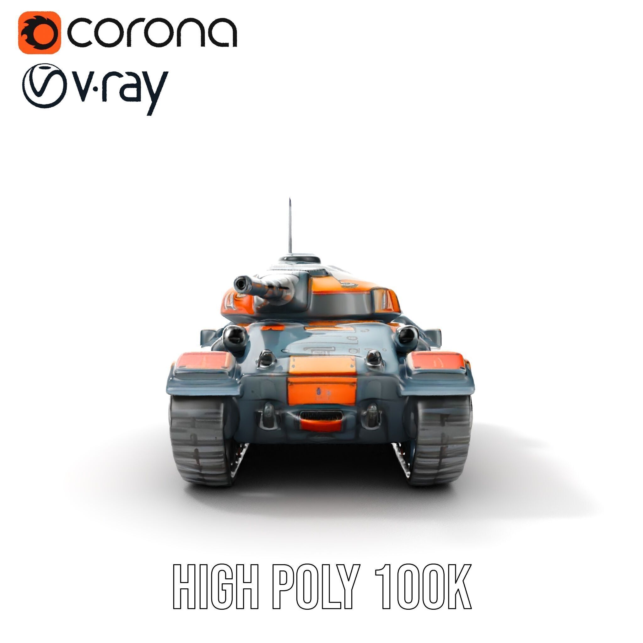 Futuristic Battle Tank model pack Low-poly 3D model_34