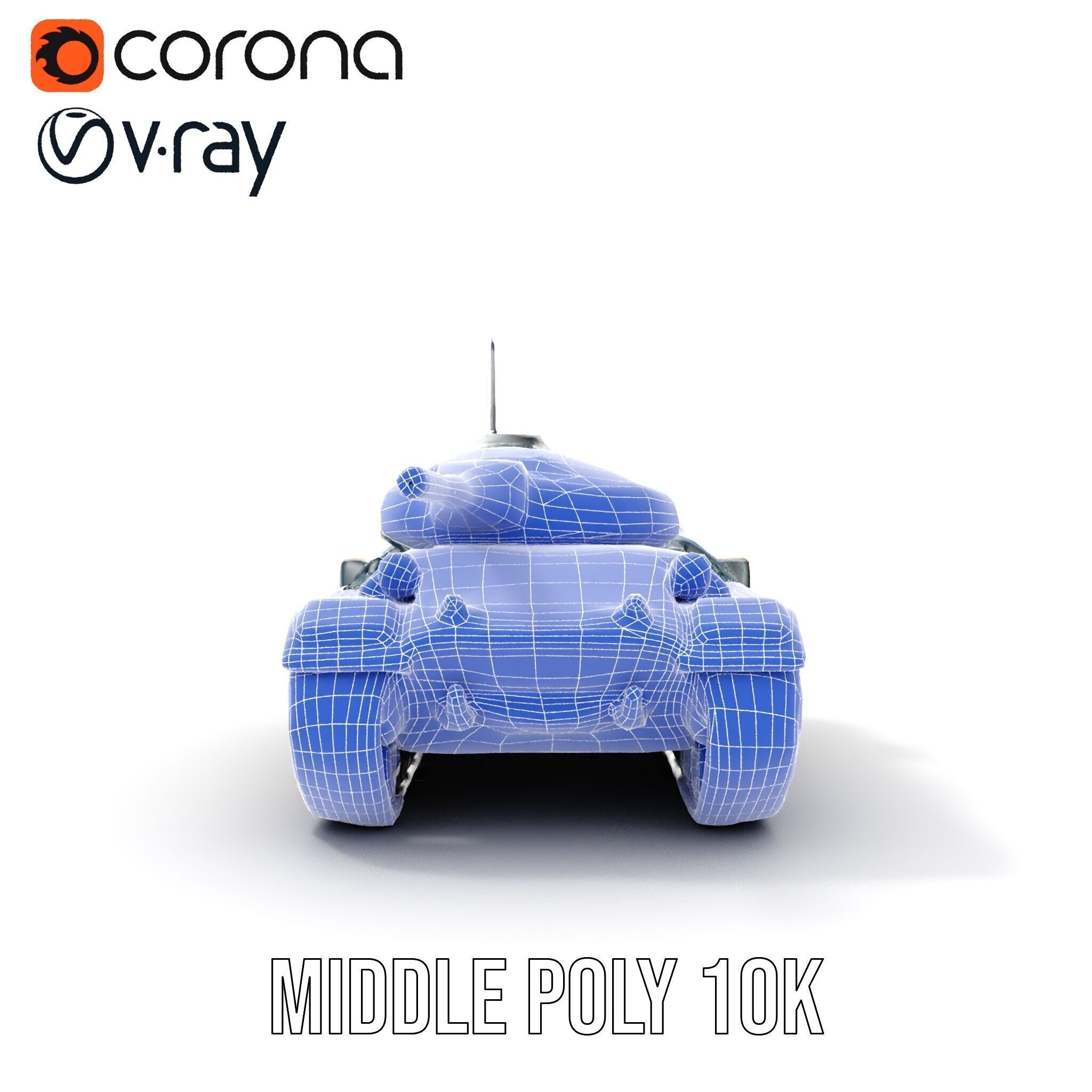 Futuristic Battle Tank model pack Low-poly 3D model_26