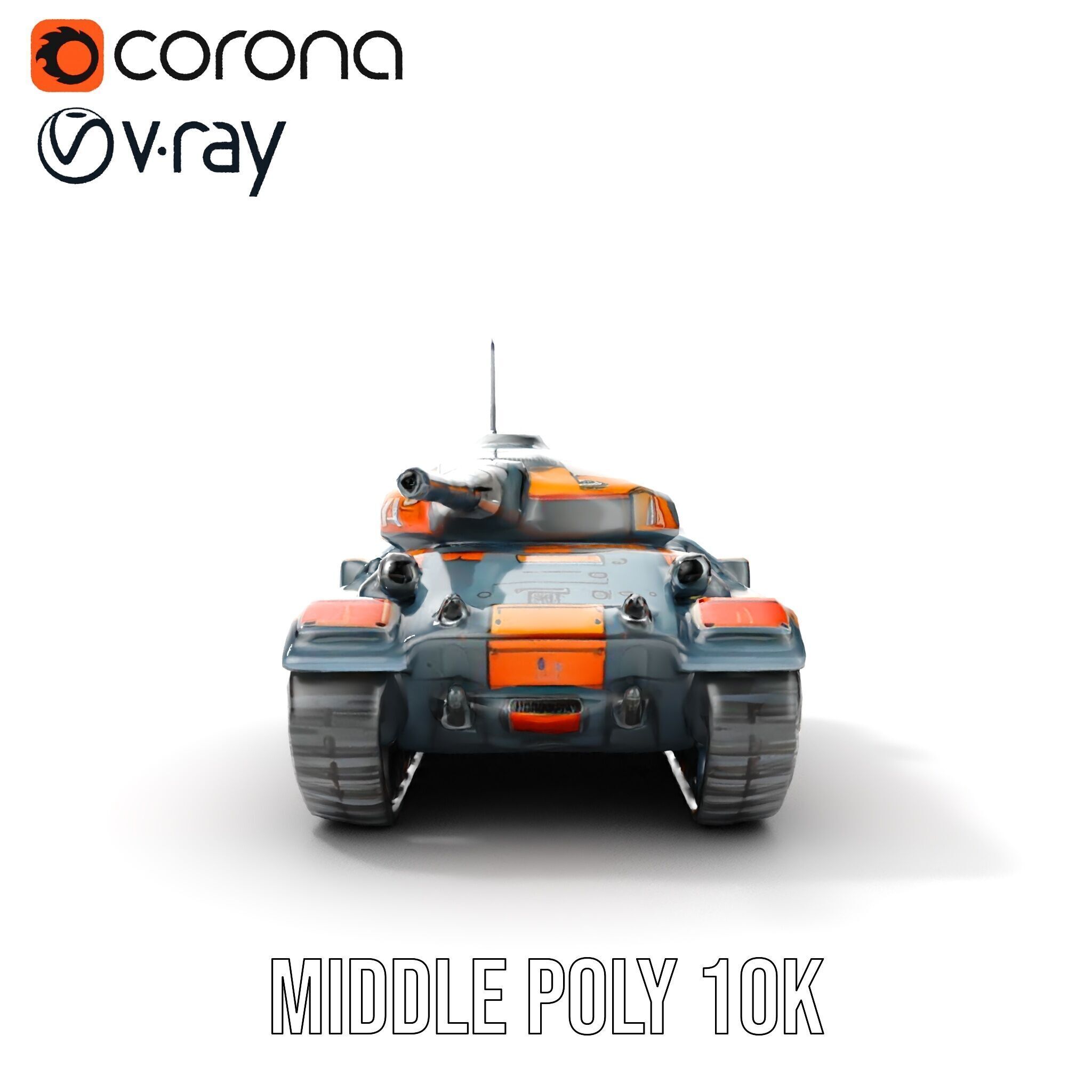 Futuristic Battle Tank model pack Low-poly 3D model_10