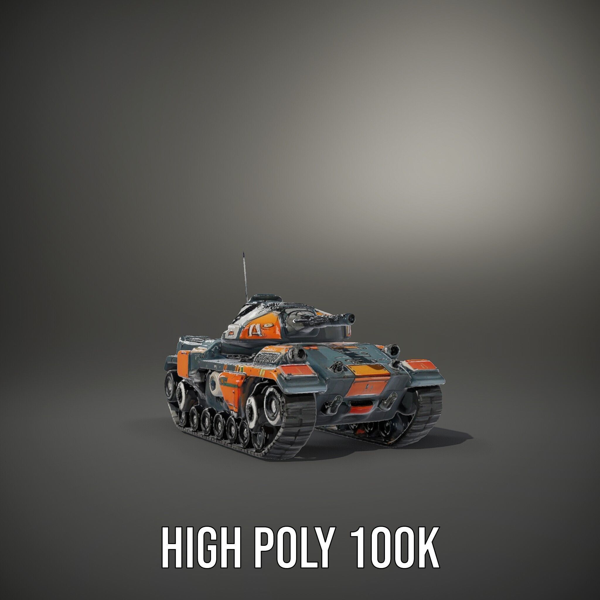 Futuristic Battle Tank model pack Low-poly 3D model_15