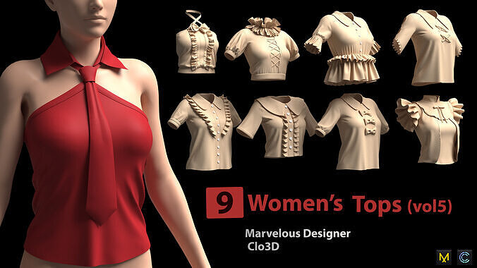 9 Womens Tops -vol5 3D model