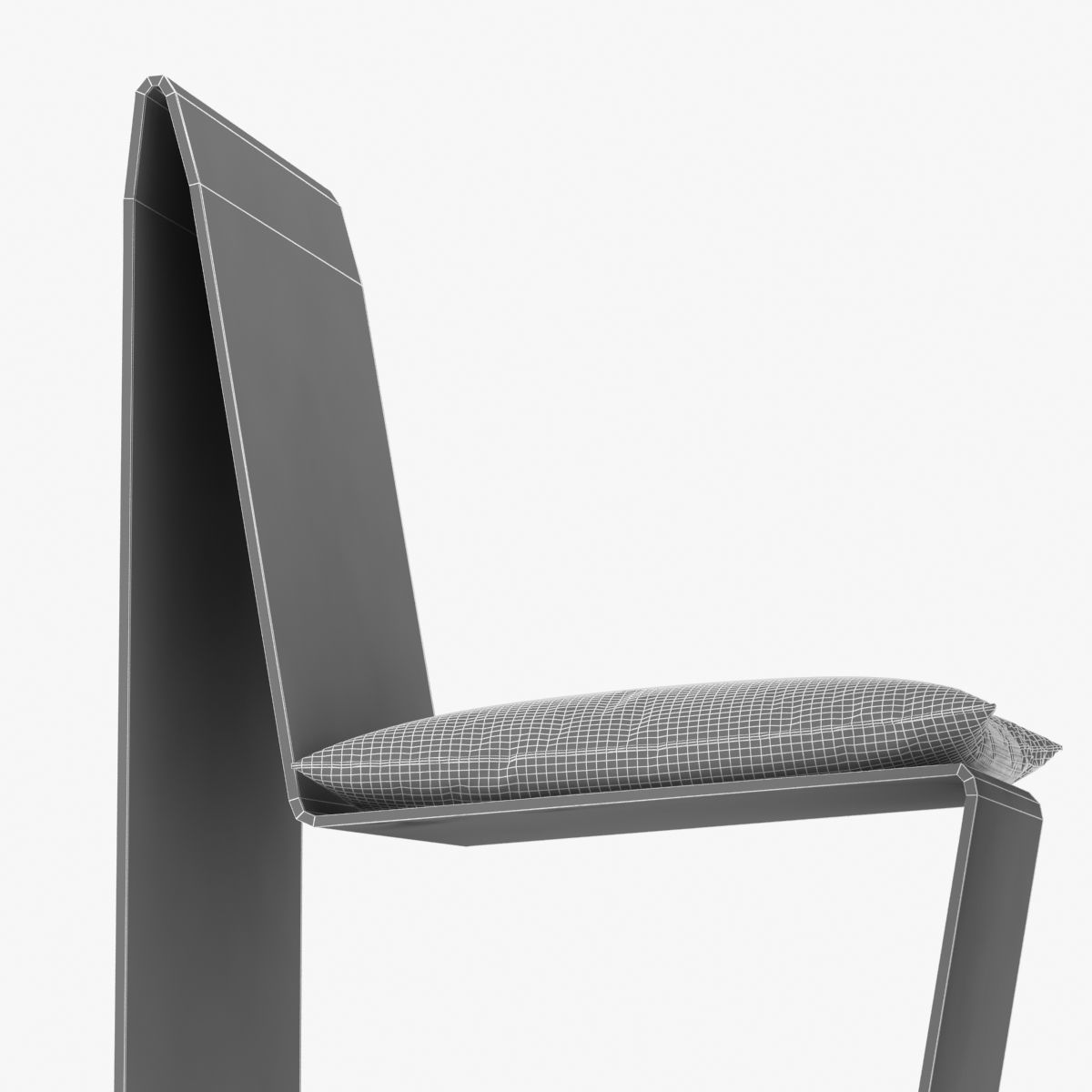 Porro Metallico table and Anodized Steel Dining Chair 3D model_11