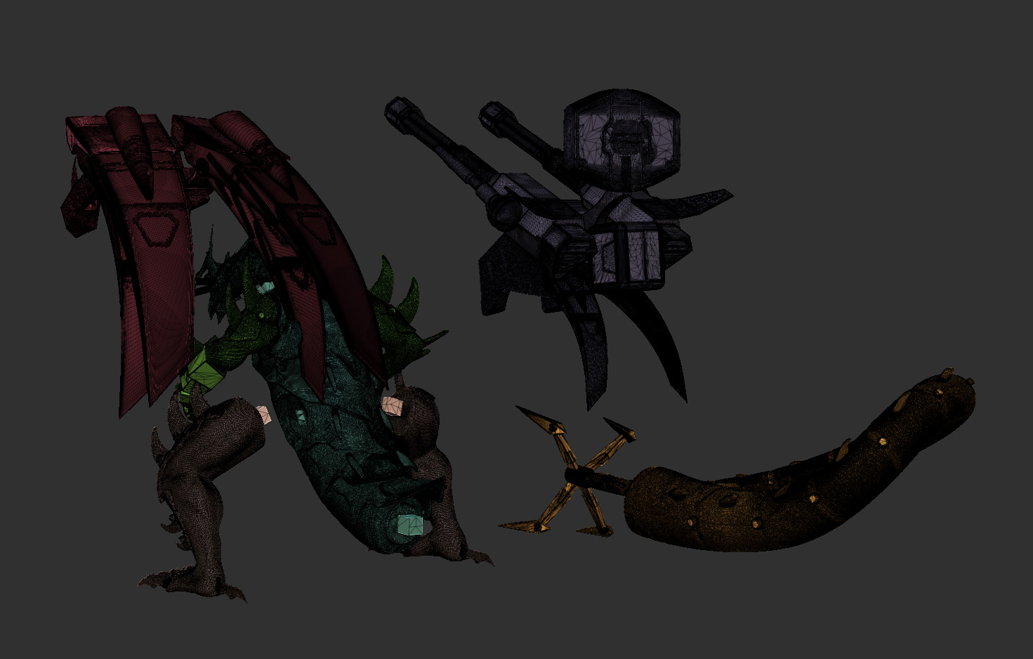 Mecha Dragon Sci-fi Armored Creature 3D Model 3D print model_16