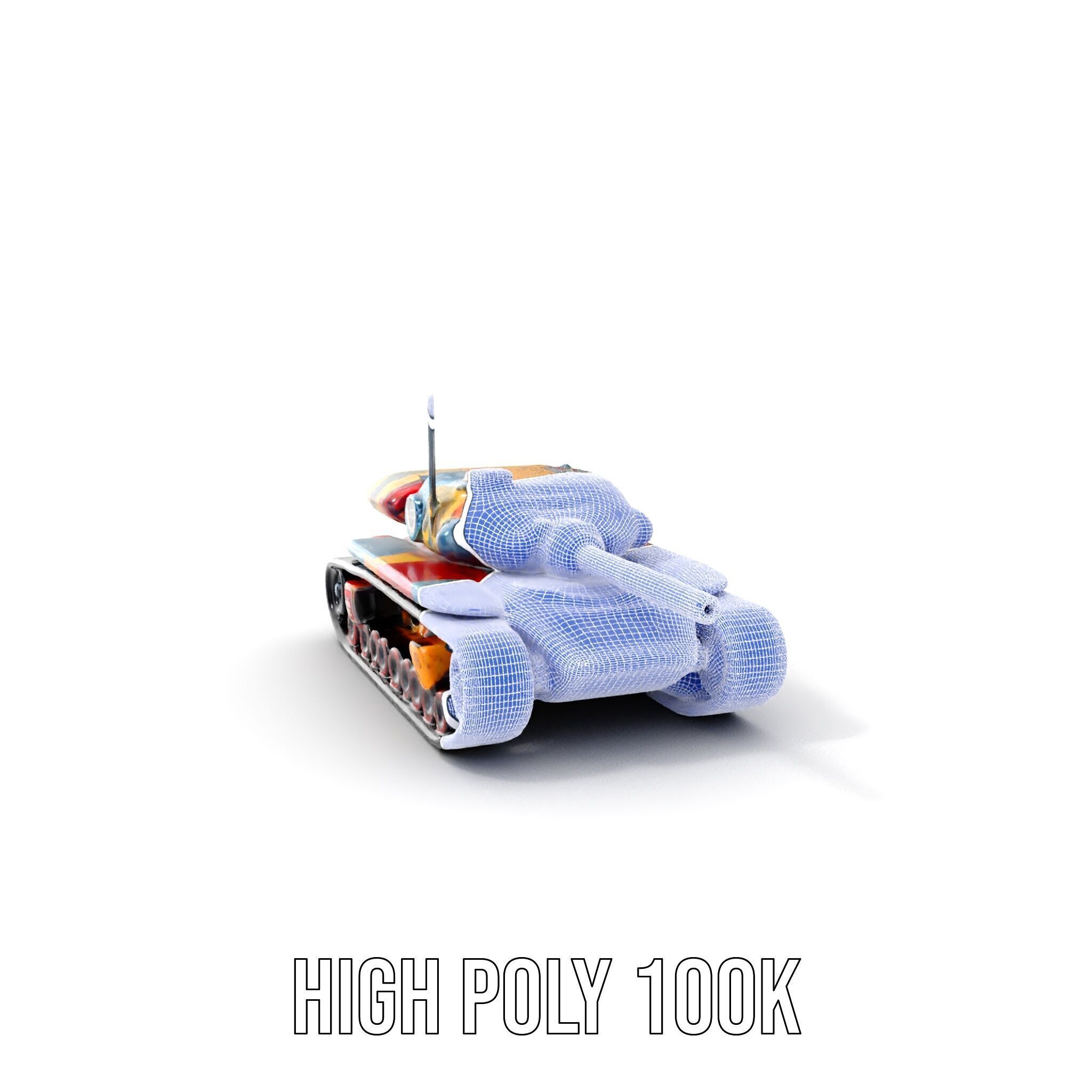 Colorful Battle Tank Model Pack for Game and Film Production Low-poly 3D model_5