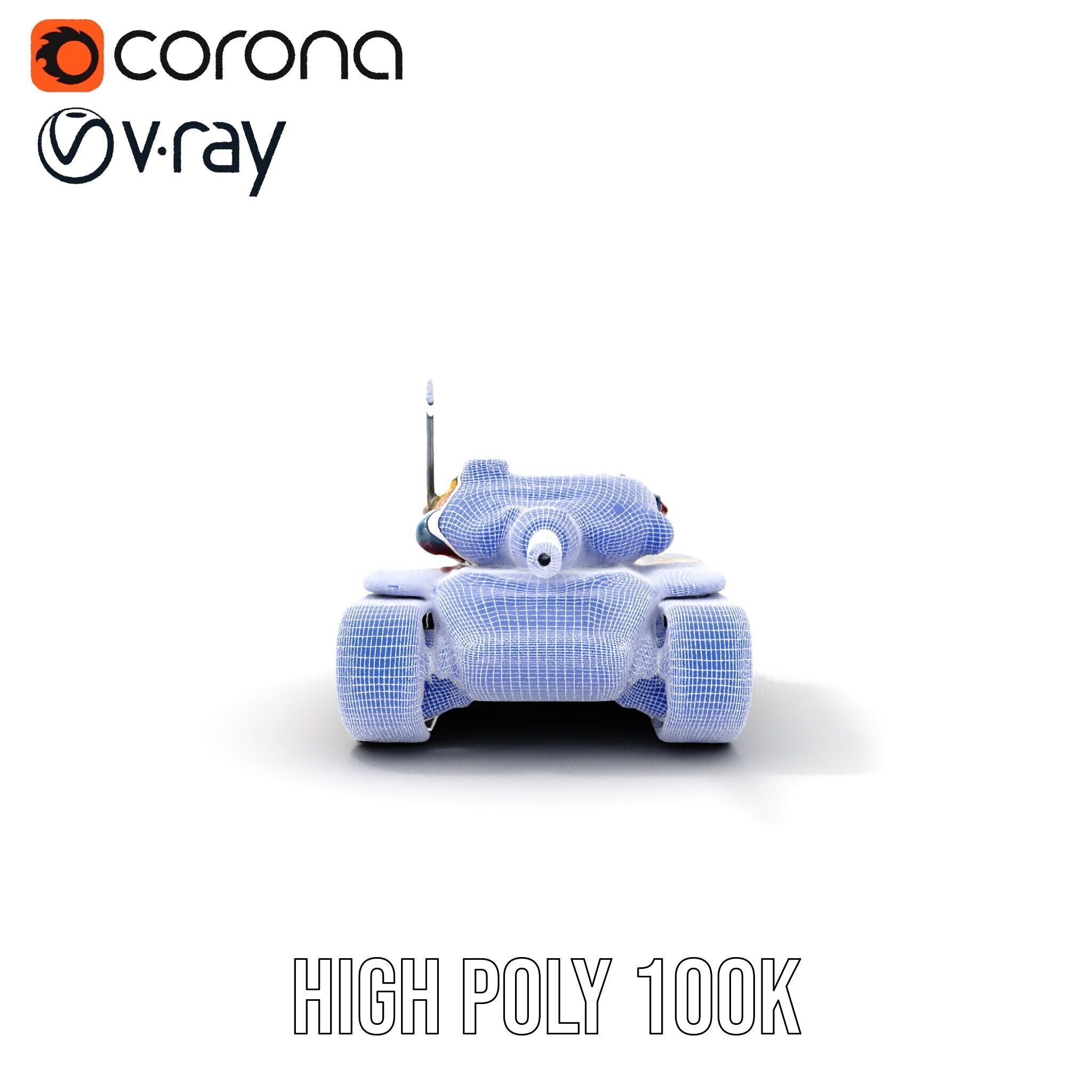 Colorful Battle Tank Model Pack for Game and Film Production Low-poly 3D model_28