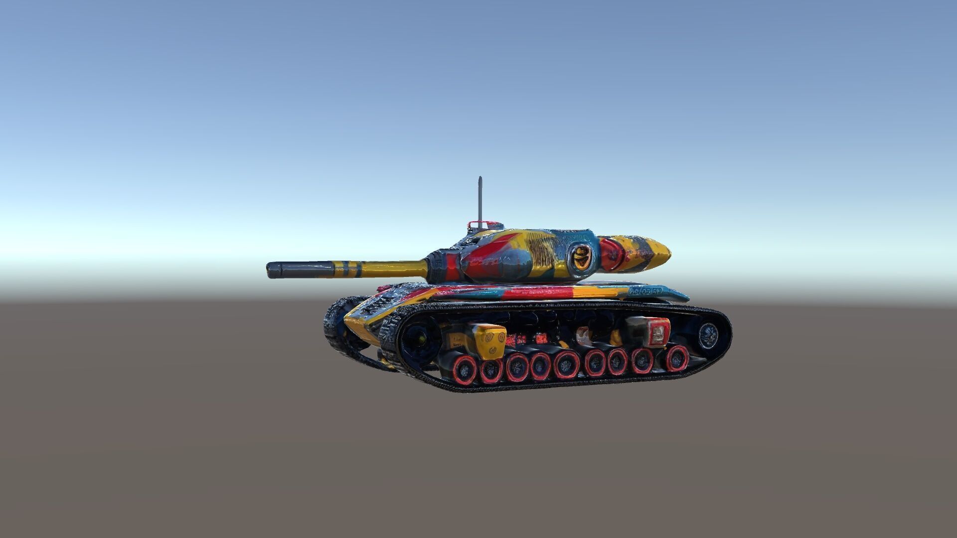 Colorful Battle Tank Model Pack for Game and Film Production Low-poly 3D model_34