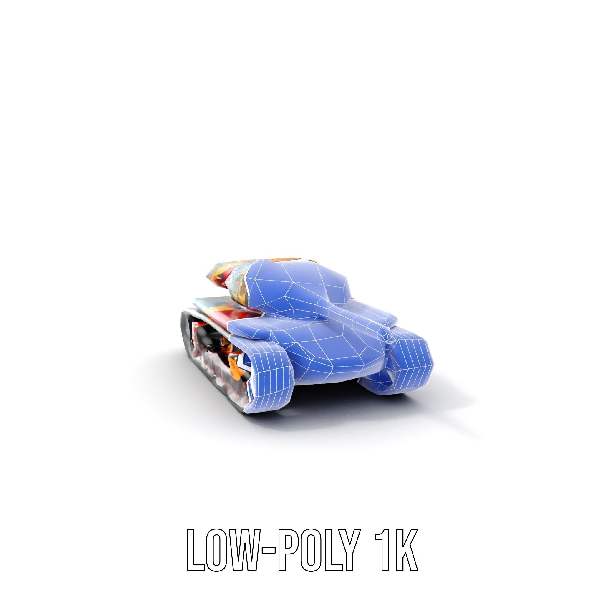 Colorful Battle Tank Model Pack for Game and Film Production Low-poly 3D model_24