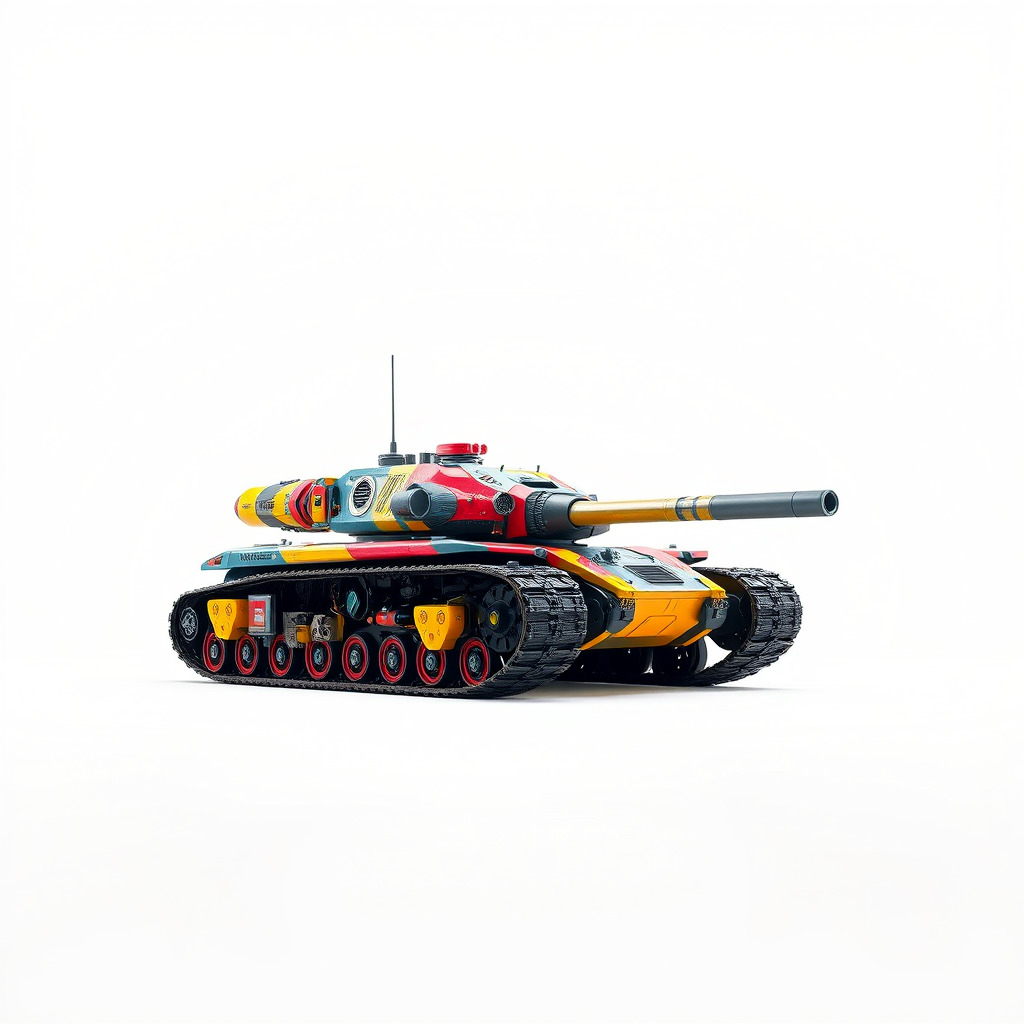 Colorful Battle Tank Model Pack for Game and Film Production Low-poly 3D model_3