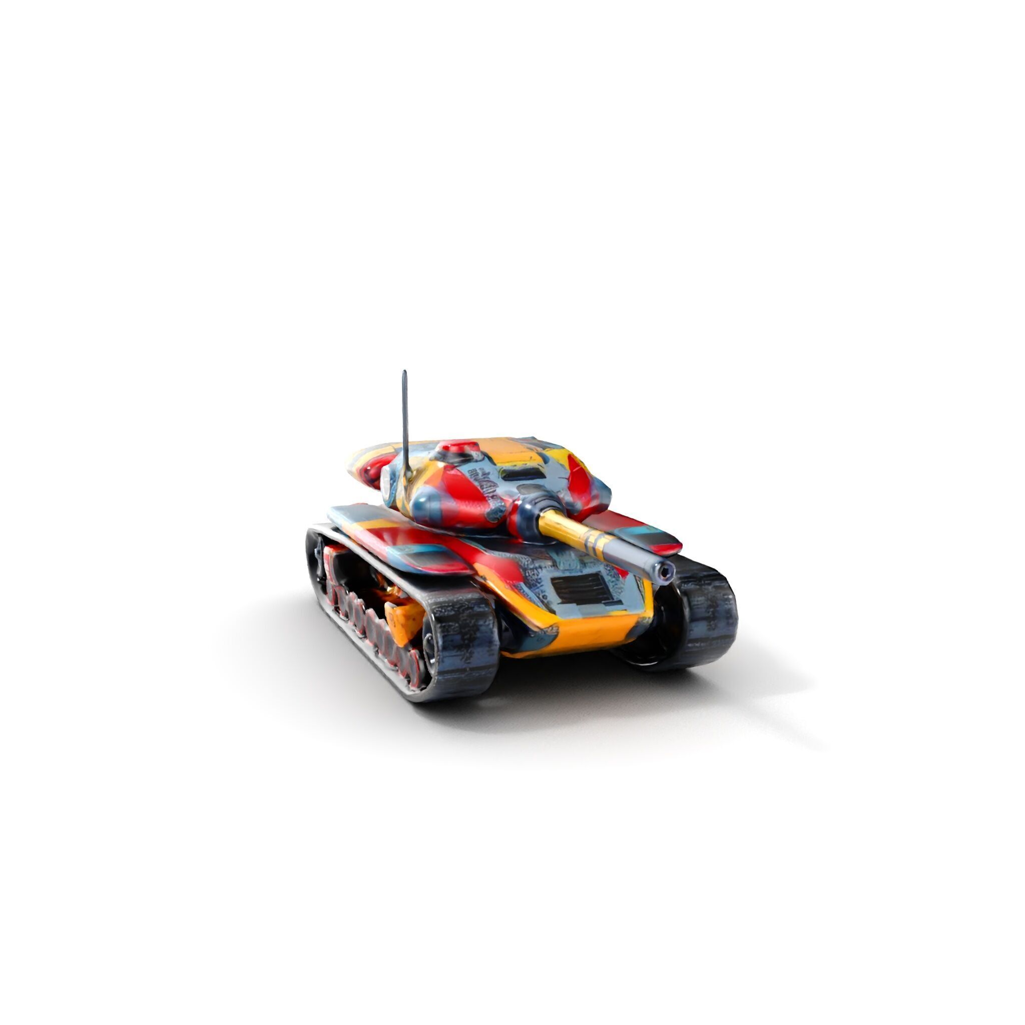 Colorful Battle Tank Model Pack for Game and Film Production Low-poly 3D model_7