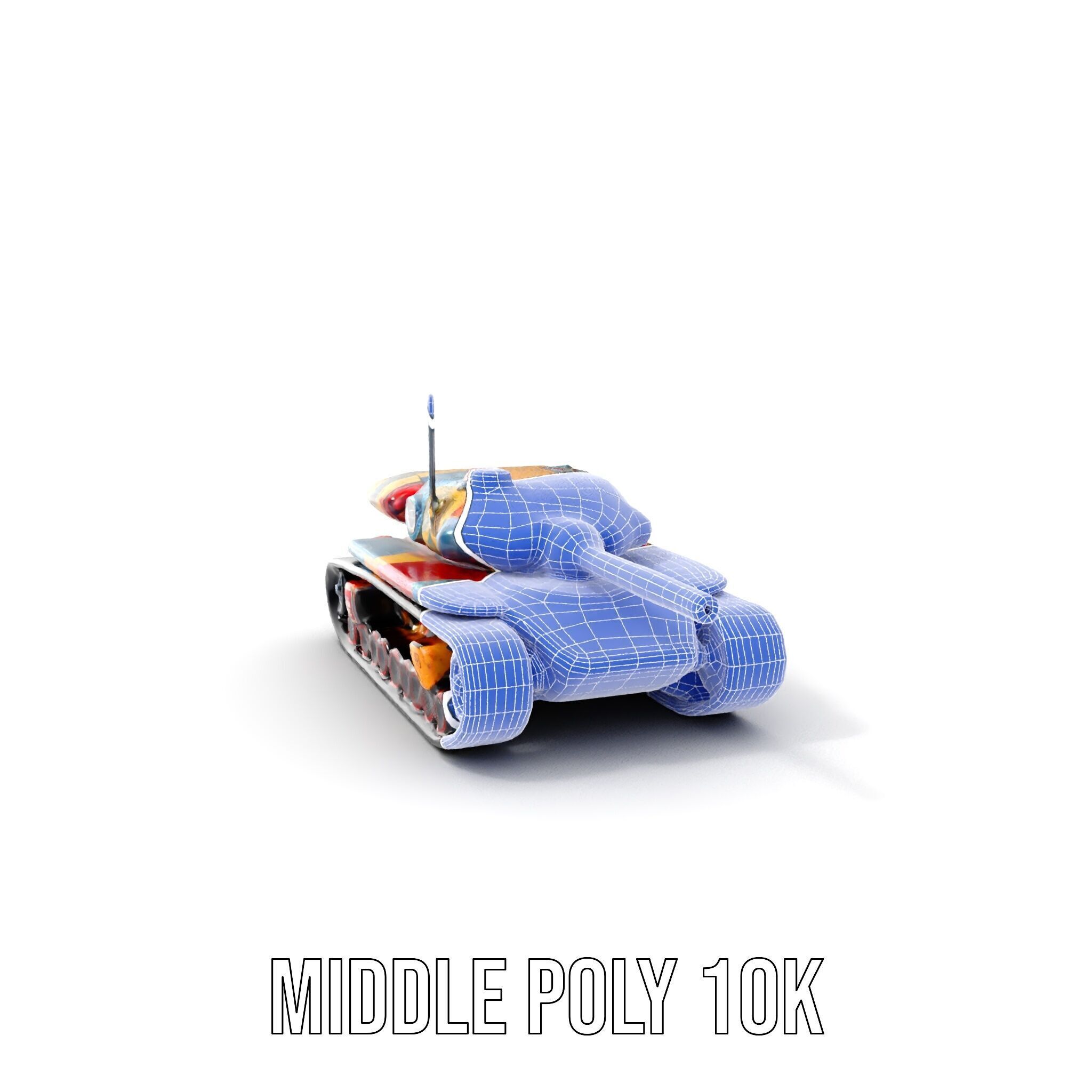 Colorful Battle Tank Model Pack for Game and Film Production Low-poly 3D model_18