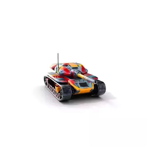 Colorful Battle Tank Model Pack for Game and Film Production Low-poly 3D model