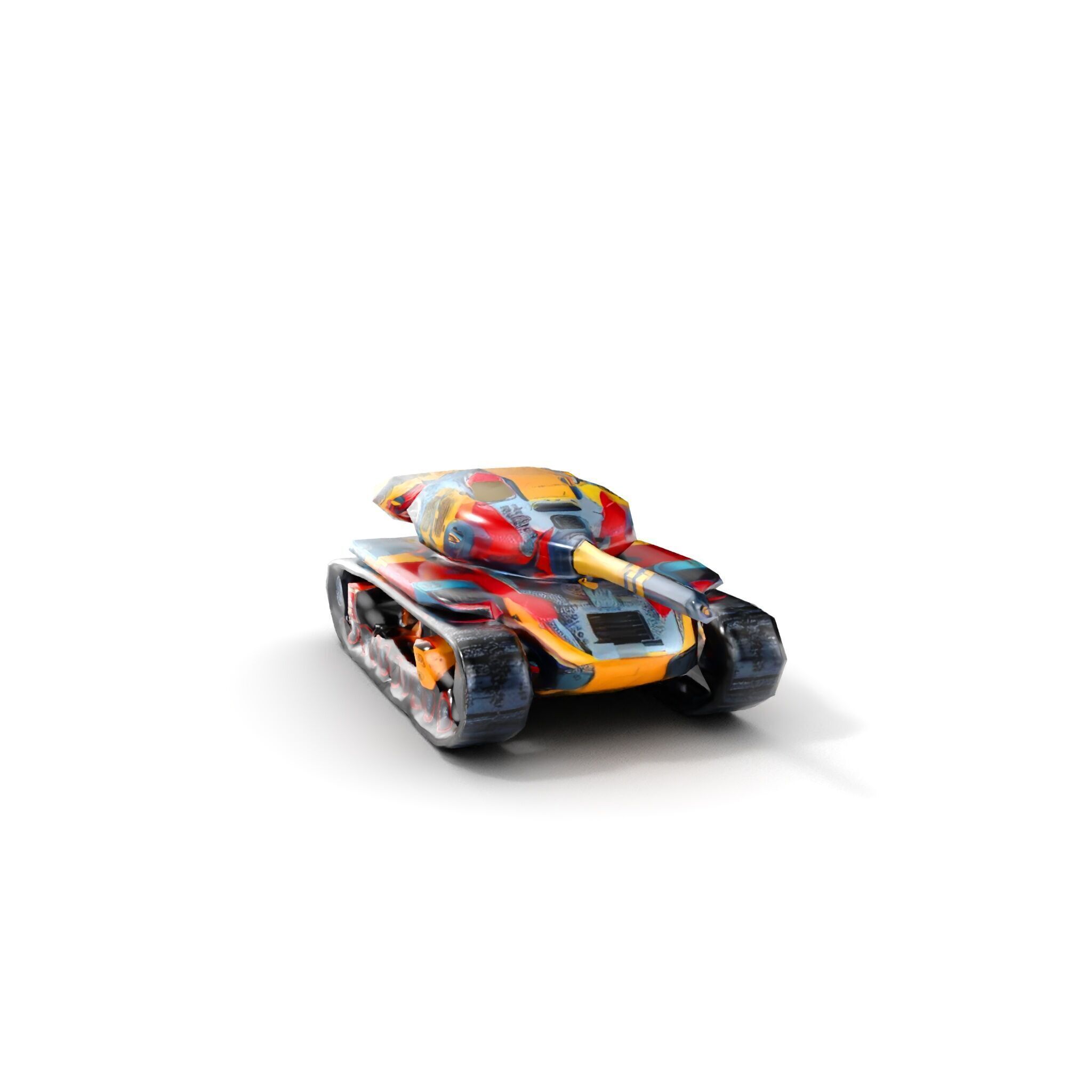 Colorful Battle Tank Model Pack for Game and Film Production Low-poly 3D model_8