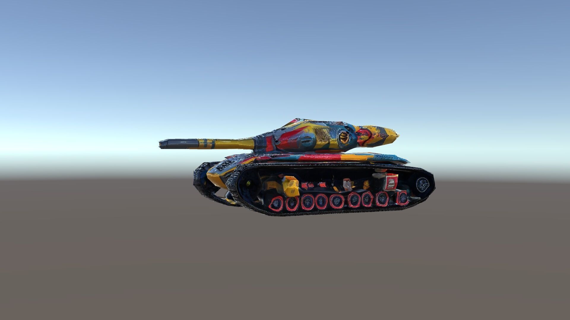 Colorful Battle Tank Model Pack for Game and Film Production Low-poly 3D model_35