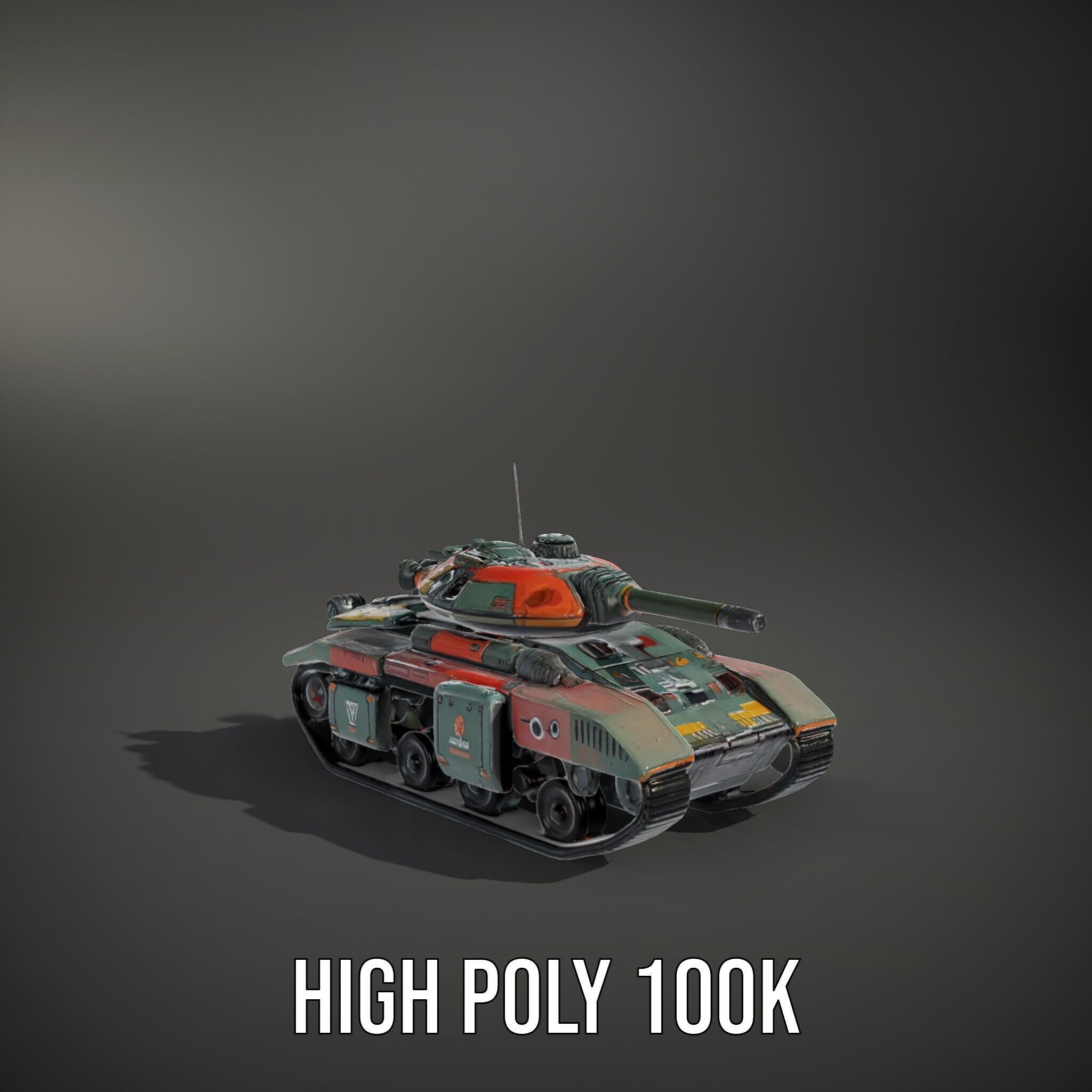 Futuristic Tank D Model Pack Low-poly 3D model_9