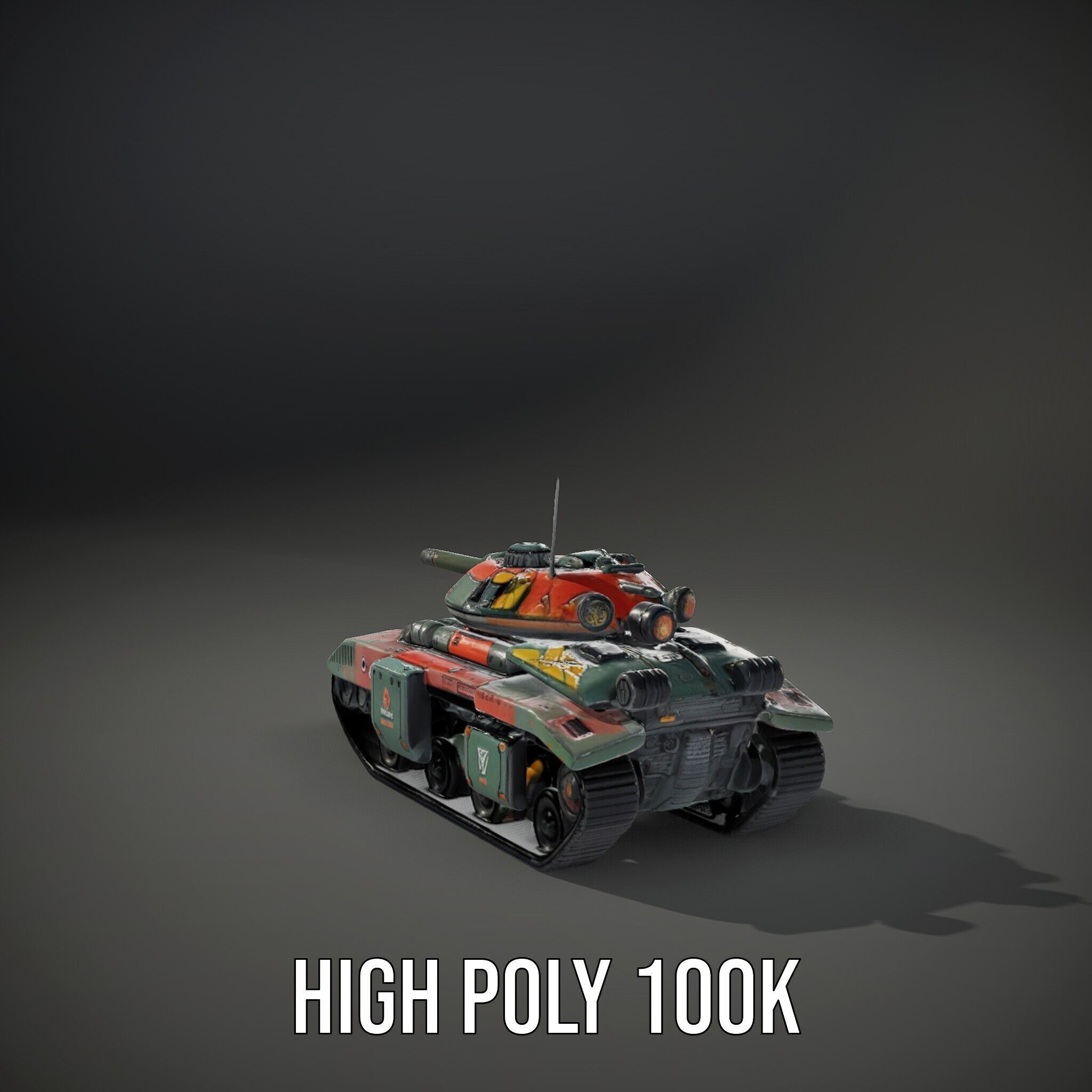 Futuristic Tank D Model Pack Low-poly 3D model_15