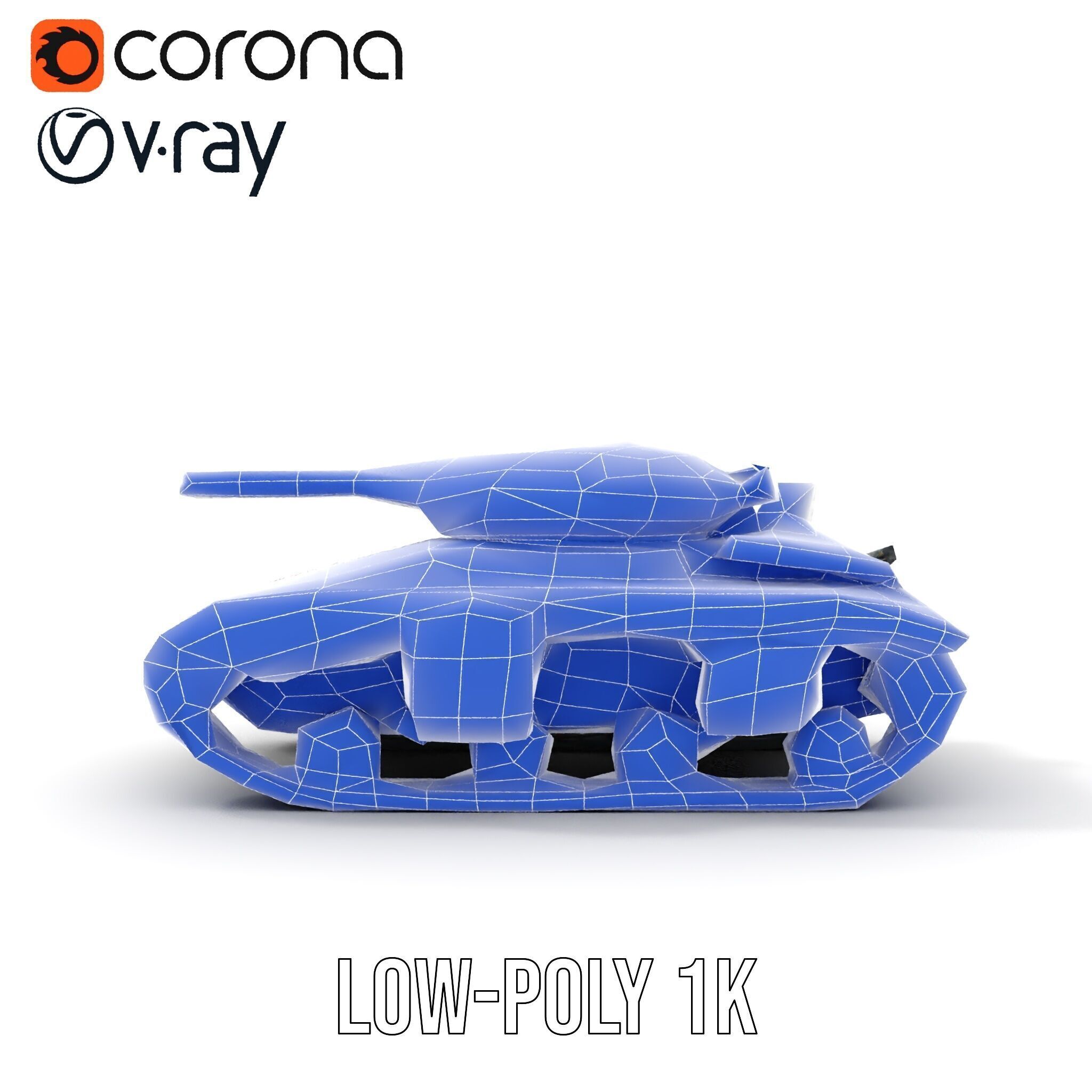 Futuristic Tank D Model Pack Low-poly 3D model_33