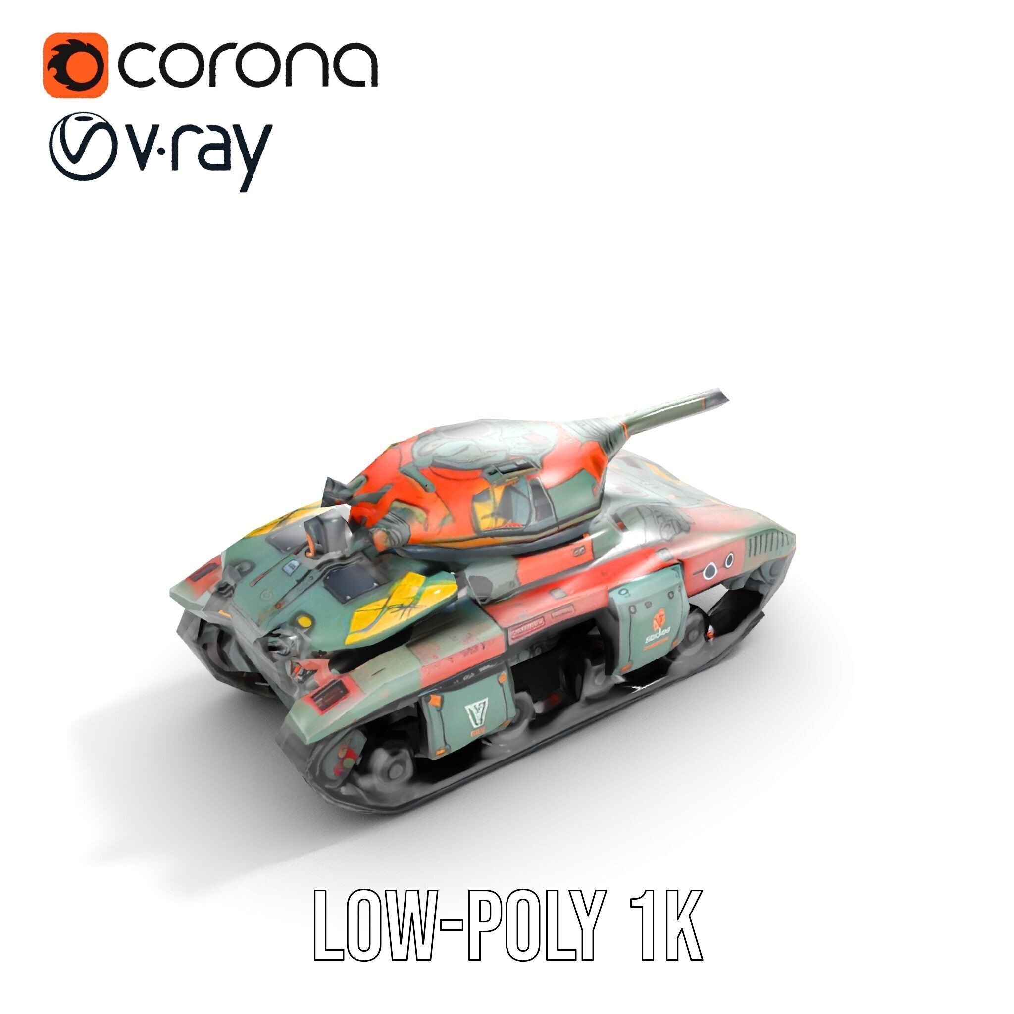Futuristic Tank D Model Pack Low-poly 3D model_22