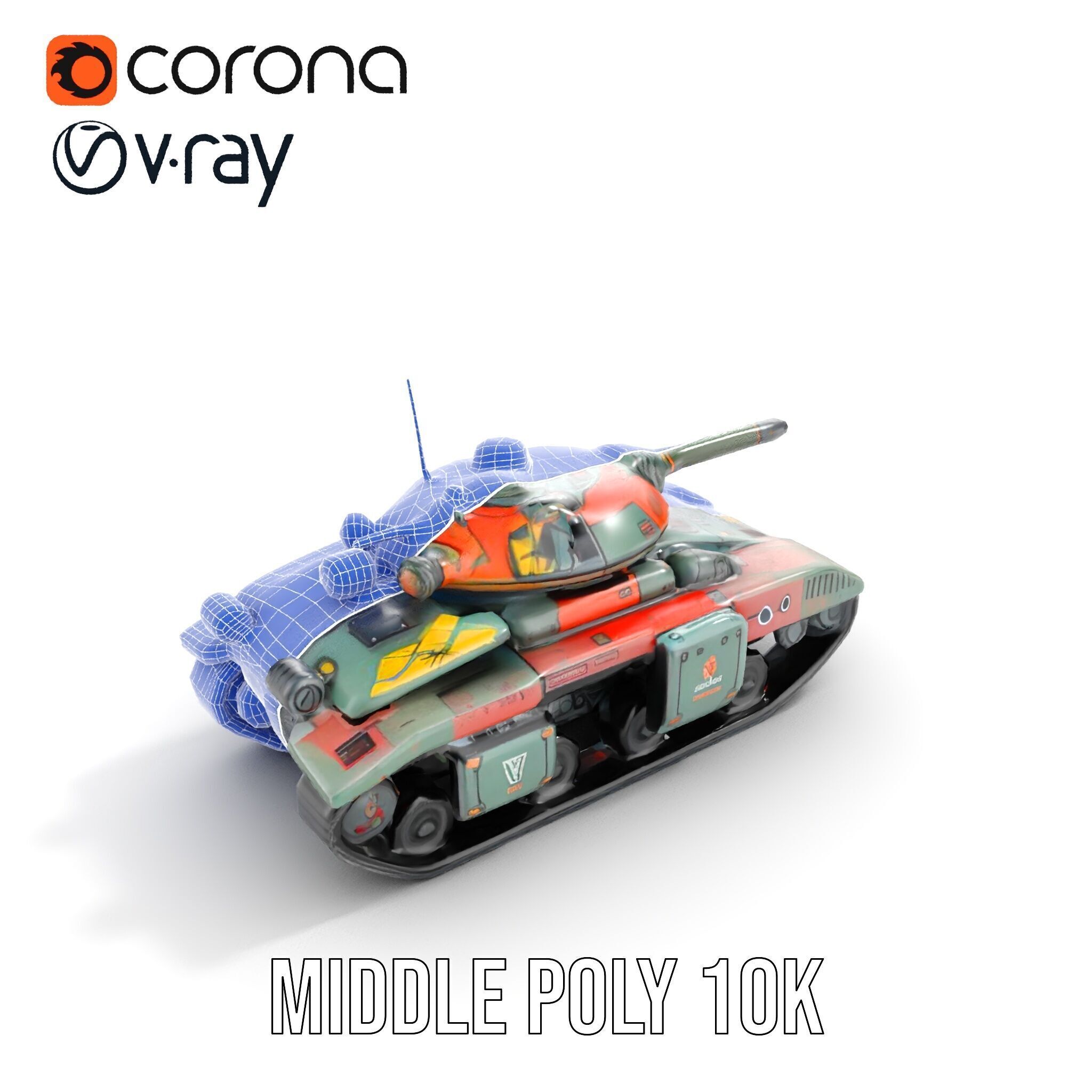Futuristic Tank D Model Pack Low-poly 3D model_21