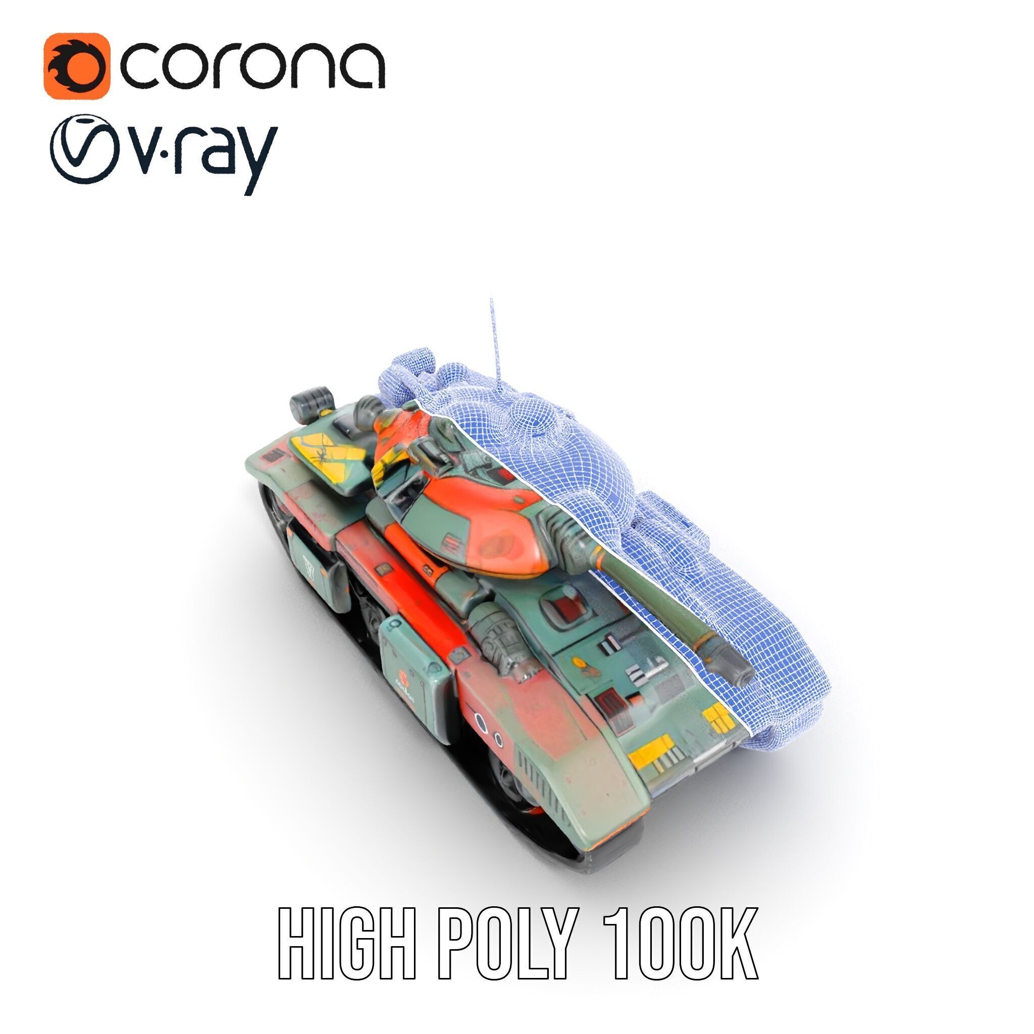 Futuristic Tank D Model Pack Low-poly 3D model_31