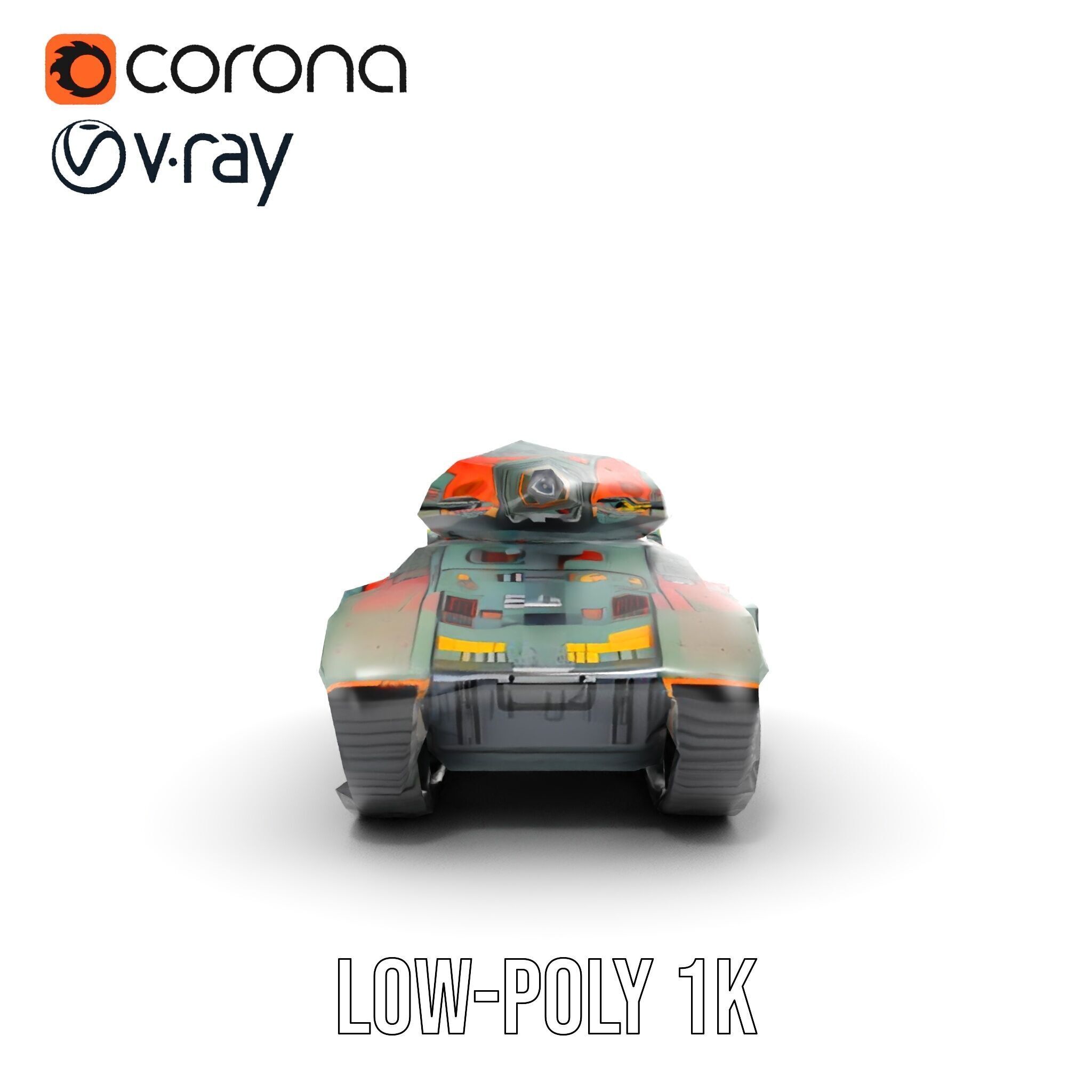 Futuristic Tank D Model Pack Low-poly 3D model_17