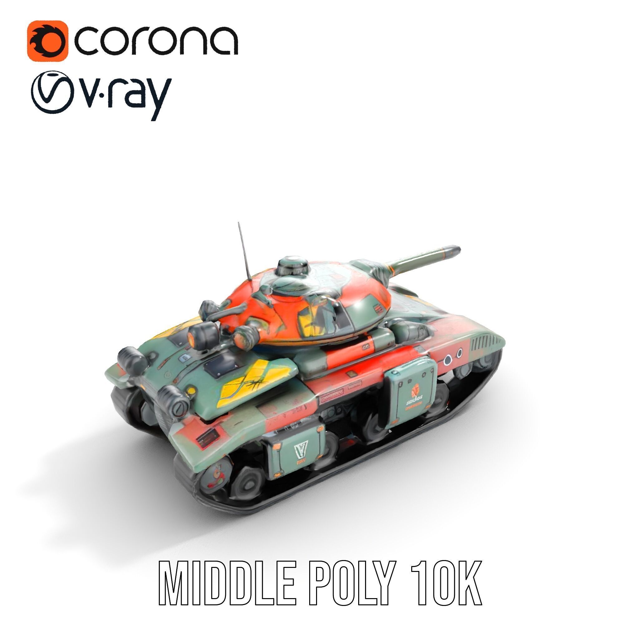Futuristic Tank D Model Pack Low-poly 3D model_23