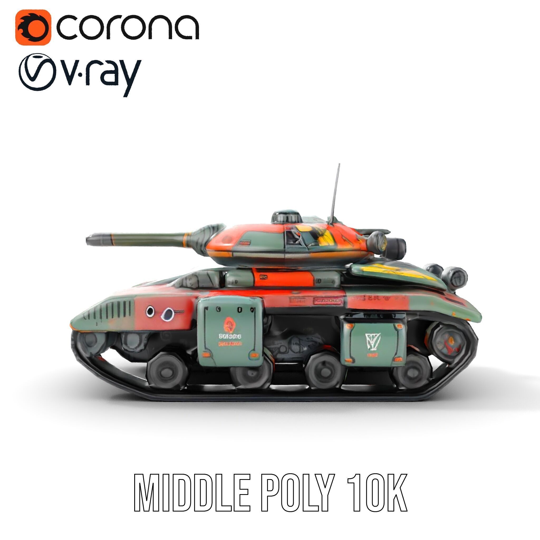 Futuristic Tank D Model Pack Low-poly 3D model_7