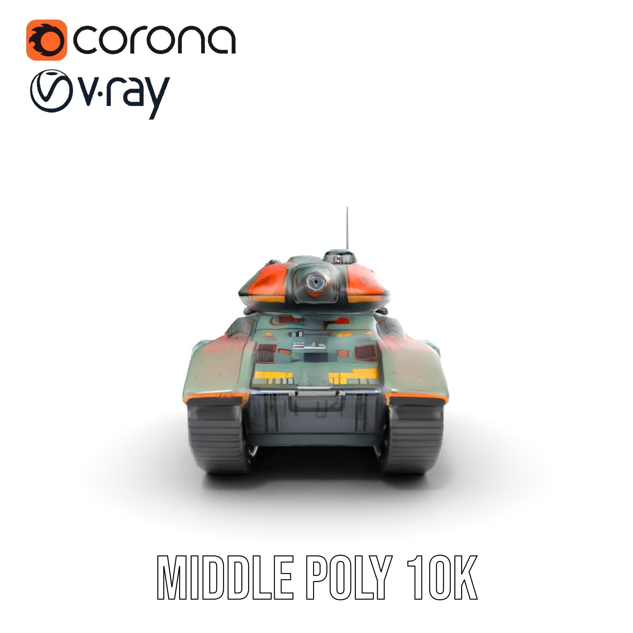 Futuristic Tank D Model Pack Low-poly 3D model_16