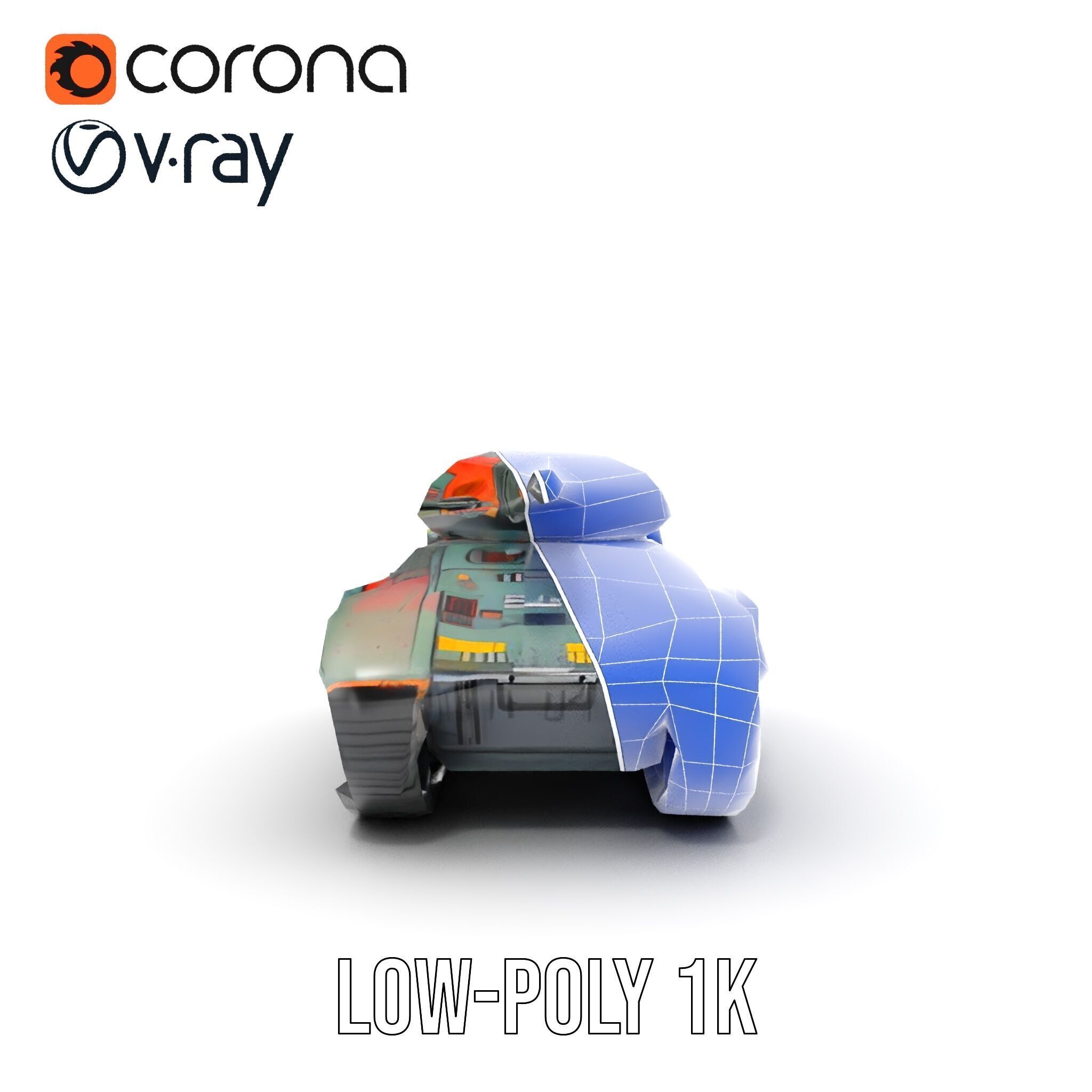 Futuristic Tank D Model Pack Low-poly 3D model_24