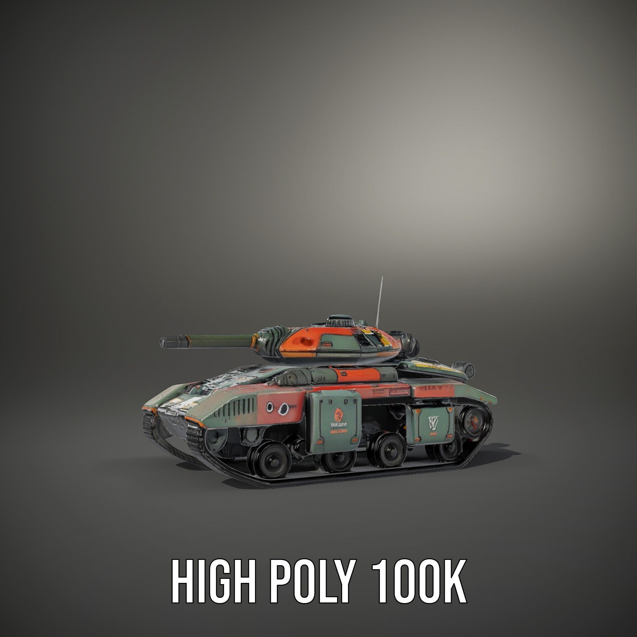 Futuristic Tank D Model Pack Low-poly 3D model_12