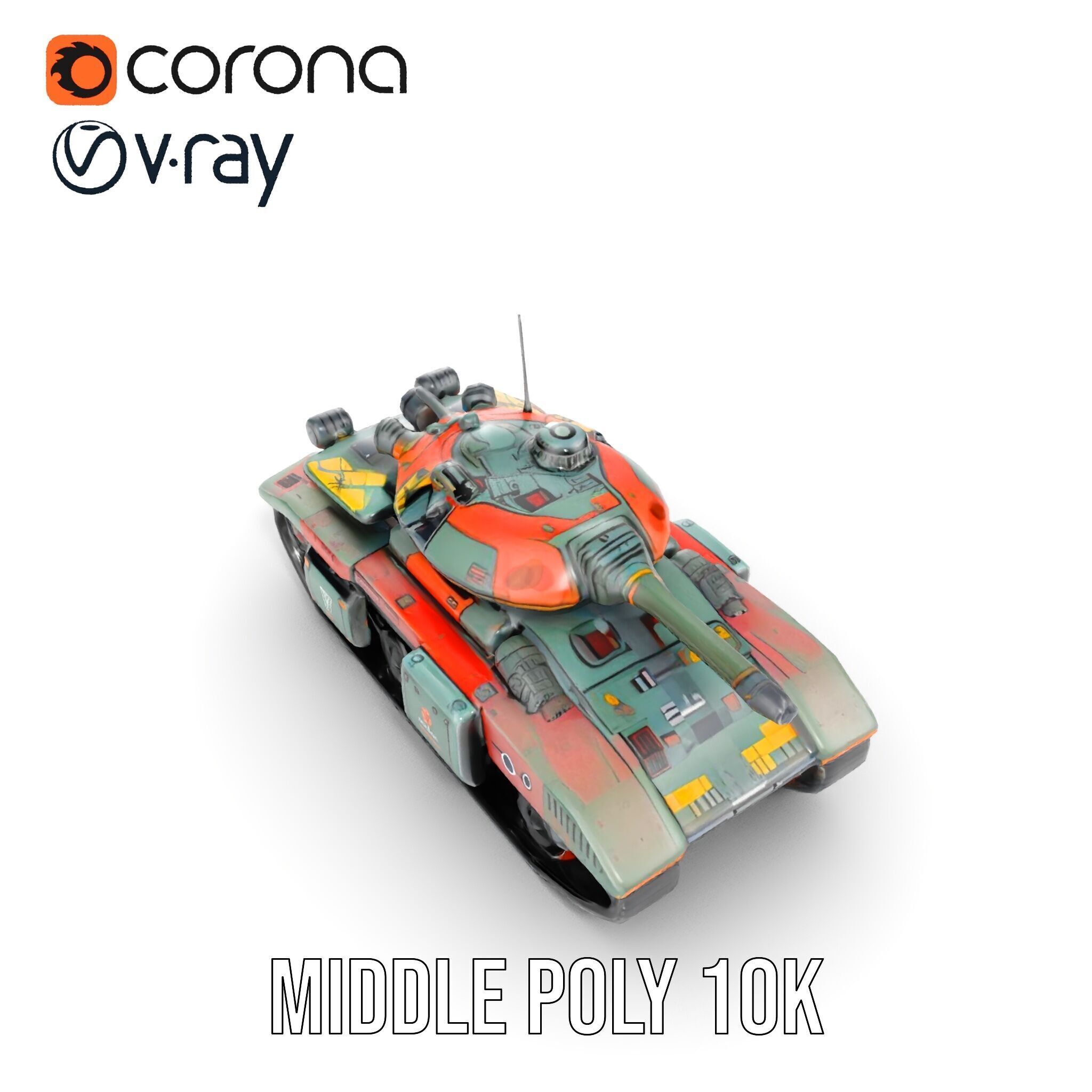Futuristic Tank D Model Pack Low-poly 3D model_18