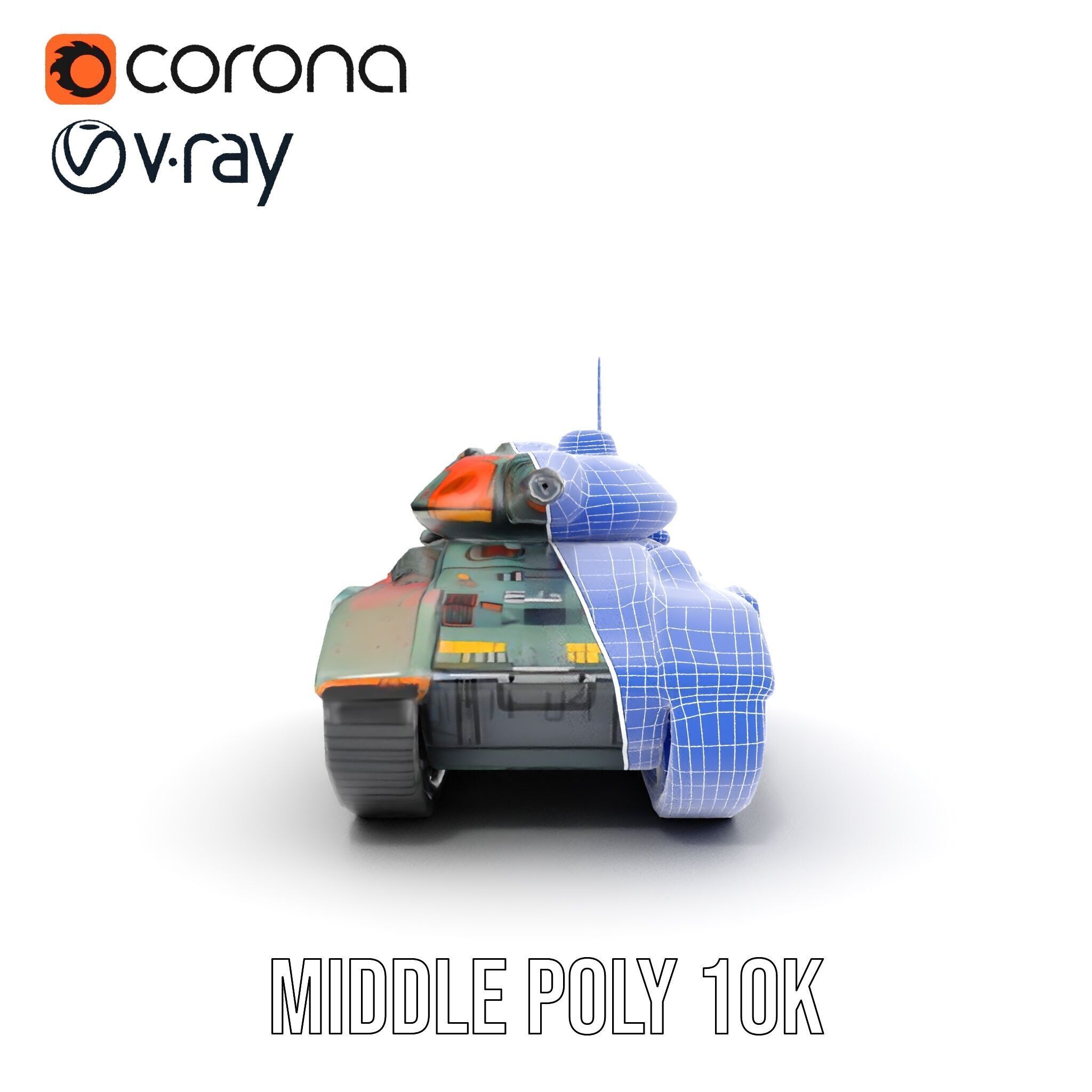 Futuristic Tank D Model Pack Low-poly 3D model_29