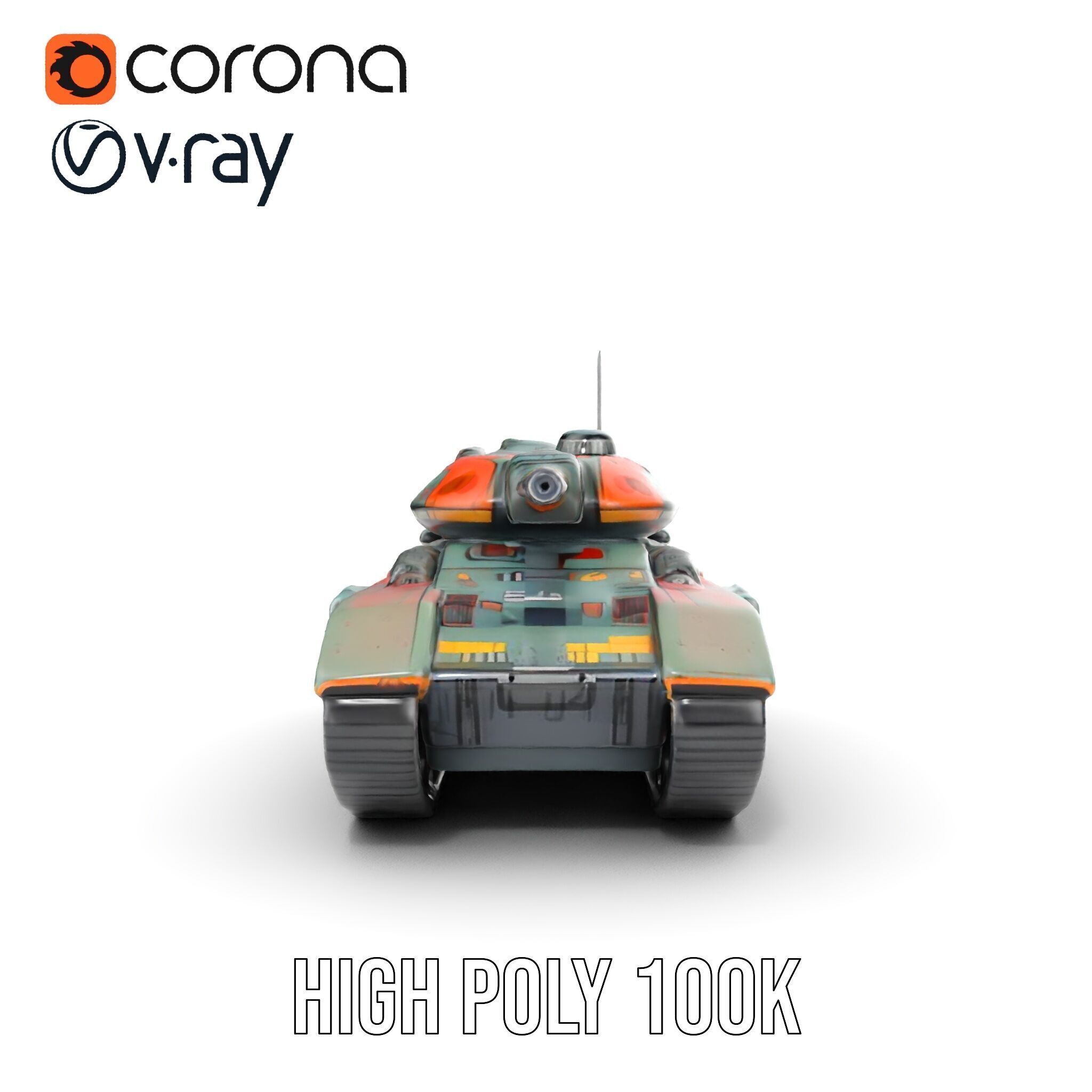 Futuristic Tank D Model Pack Low-poly 3D model_37