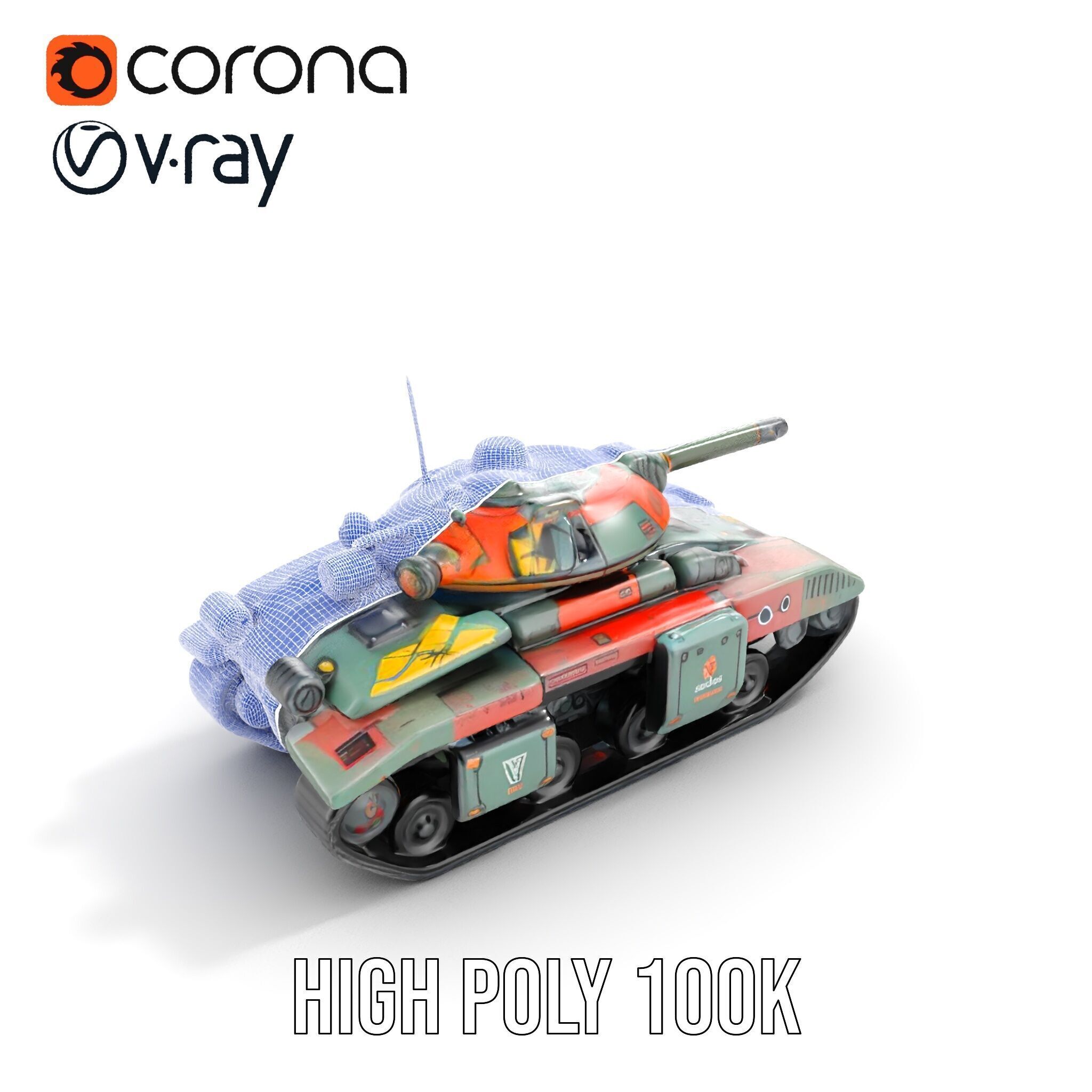 Futuristic Tank D Model Pack Low-poly 3D model_38
