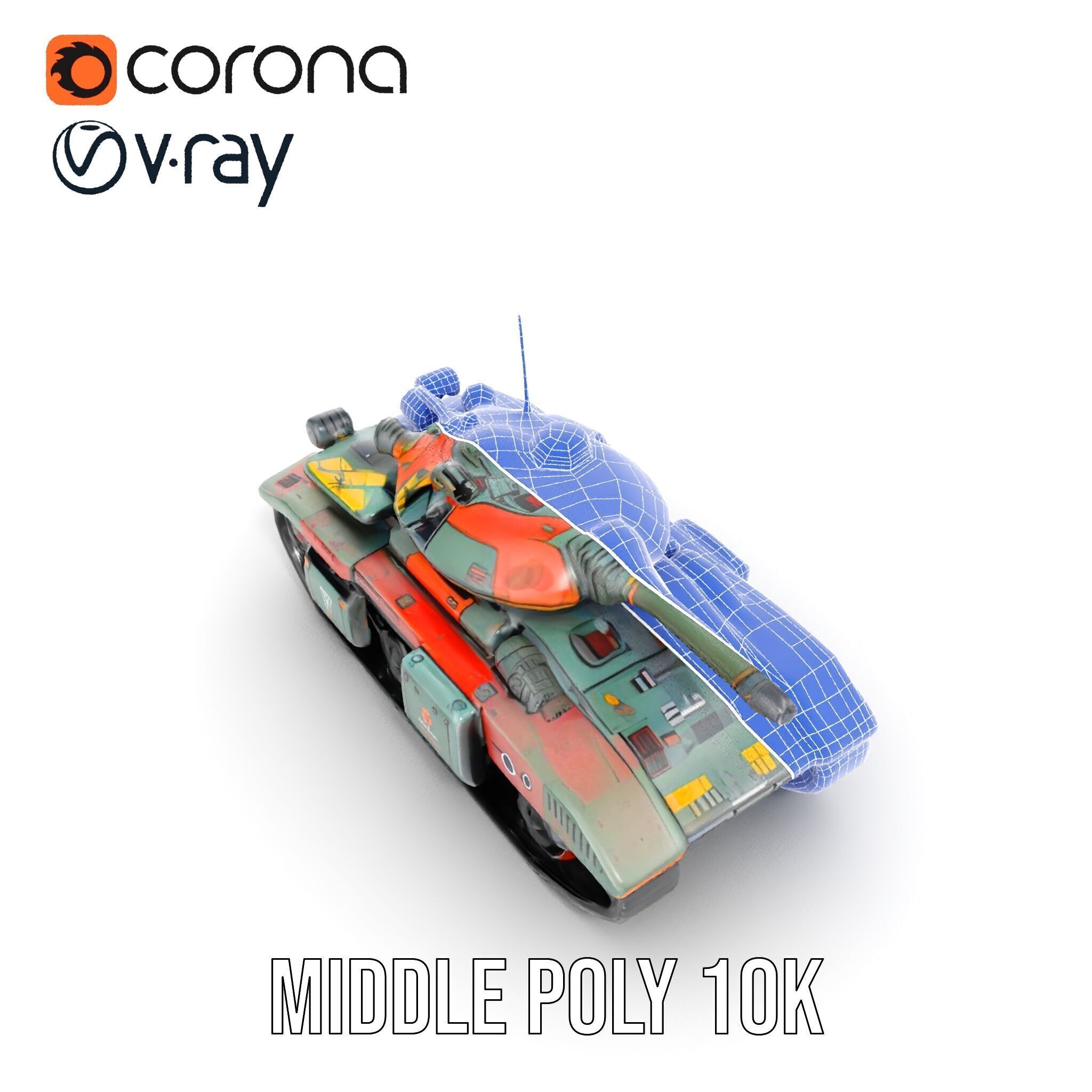 Futuristic Tank D Model Pack Low-poly 3D model_32