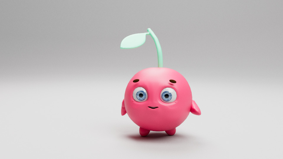 Cherry Character Cartoon 3D Character with Rig and Animation 3D model_3