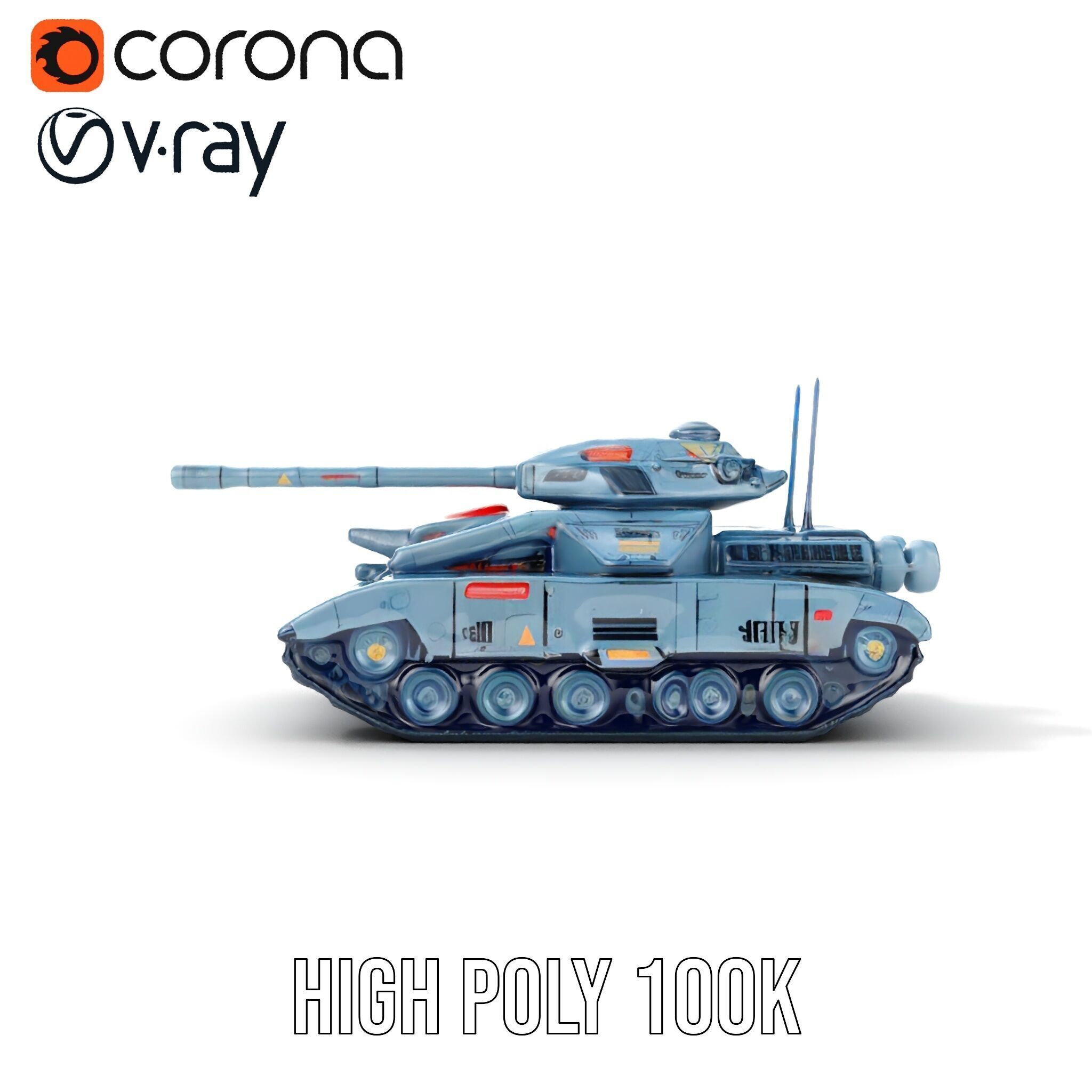 Futuristic Tank Model Pack for D Design Low-poly 3D model_30