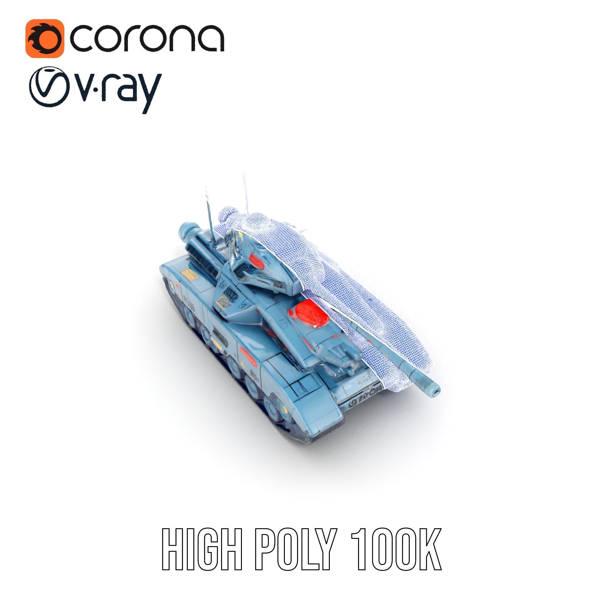 Futuristic Tank Model Pack for D Design Low-poly 3D model_37