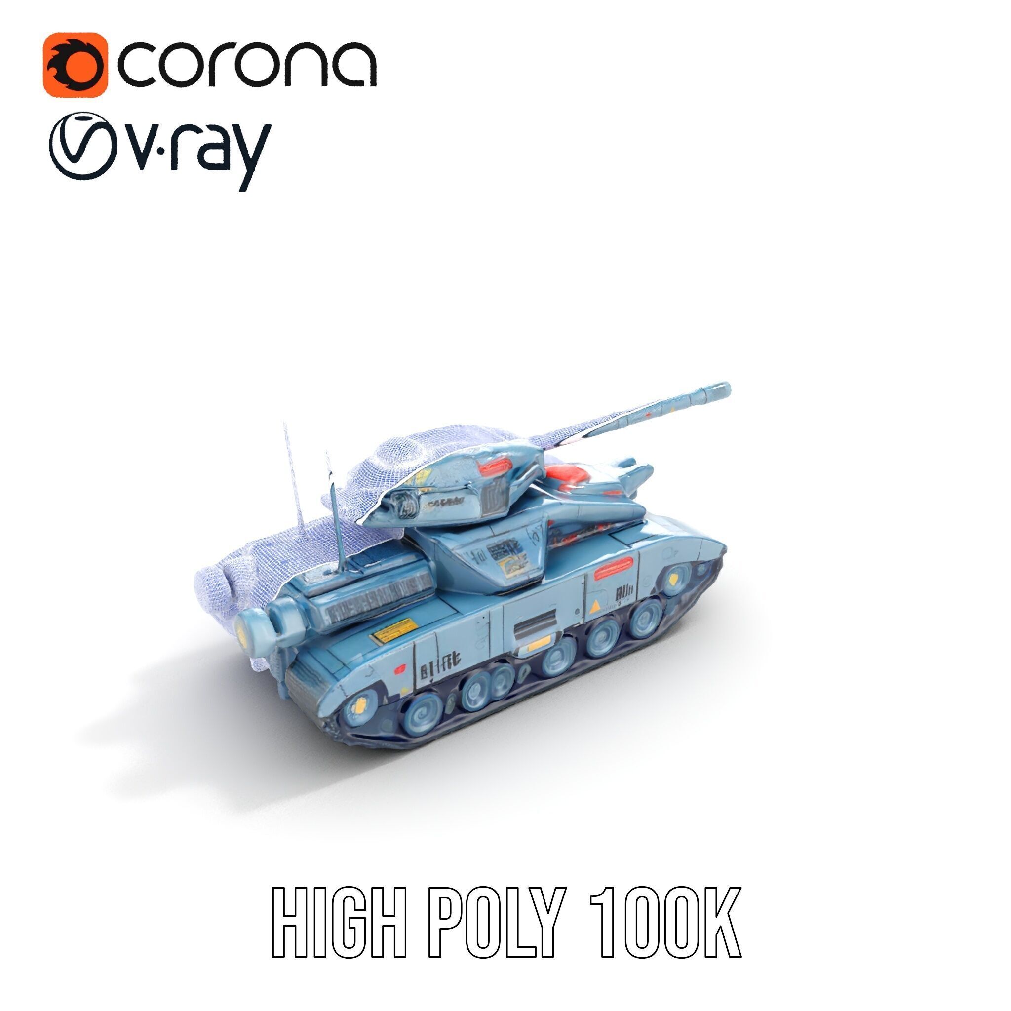 Futuristic Tank Model Pack for D Design Low-poly 3D model_27