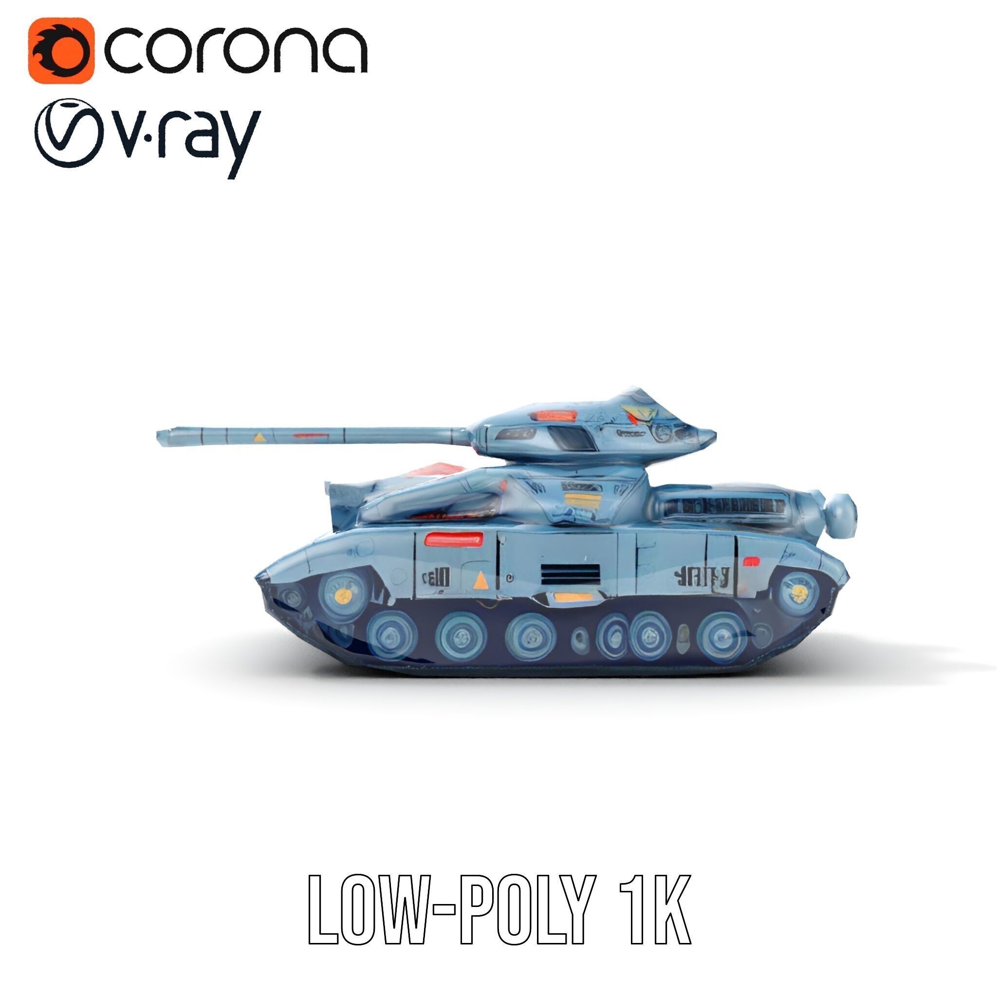 Futuristic Tank Model Pack for D Design Low-poly 3D model_19